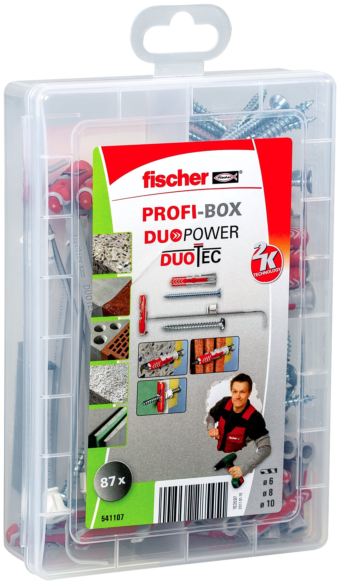 Fischer nylon plug Profi-Box DuoPower en DuoTec + schroef 87st.