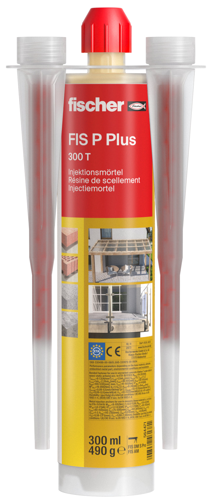 Fischer polyester injectiemortel FIS P Plus 300T + 2 mengtuiten 300ml