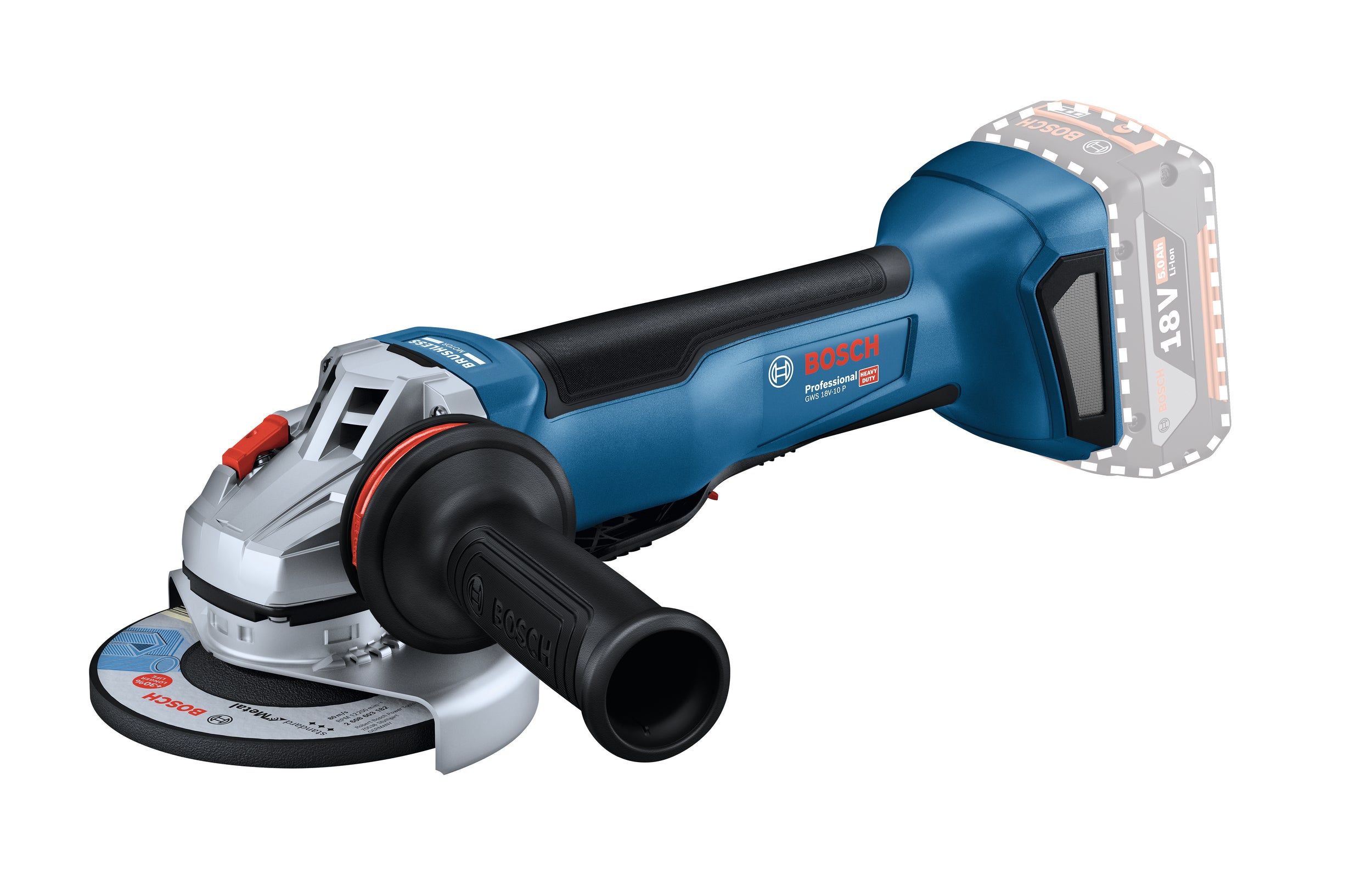 Bosch Accu haakse slijper GWS 18V-10 P (Accu en lader niet meegeleverd)