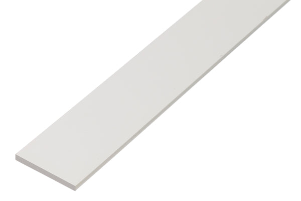Alberts platte stang wit kunststof 20x2mm 1m