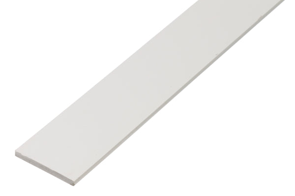 Alberts platte stang kunststof wit 25x2mm 1m