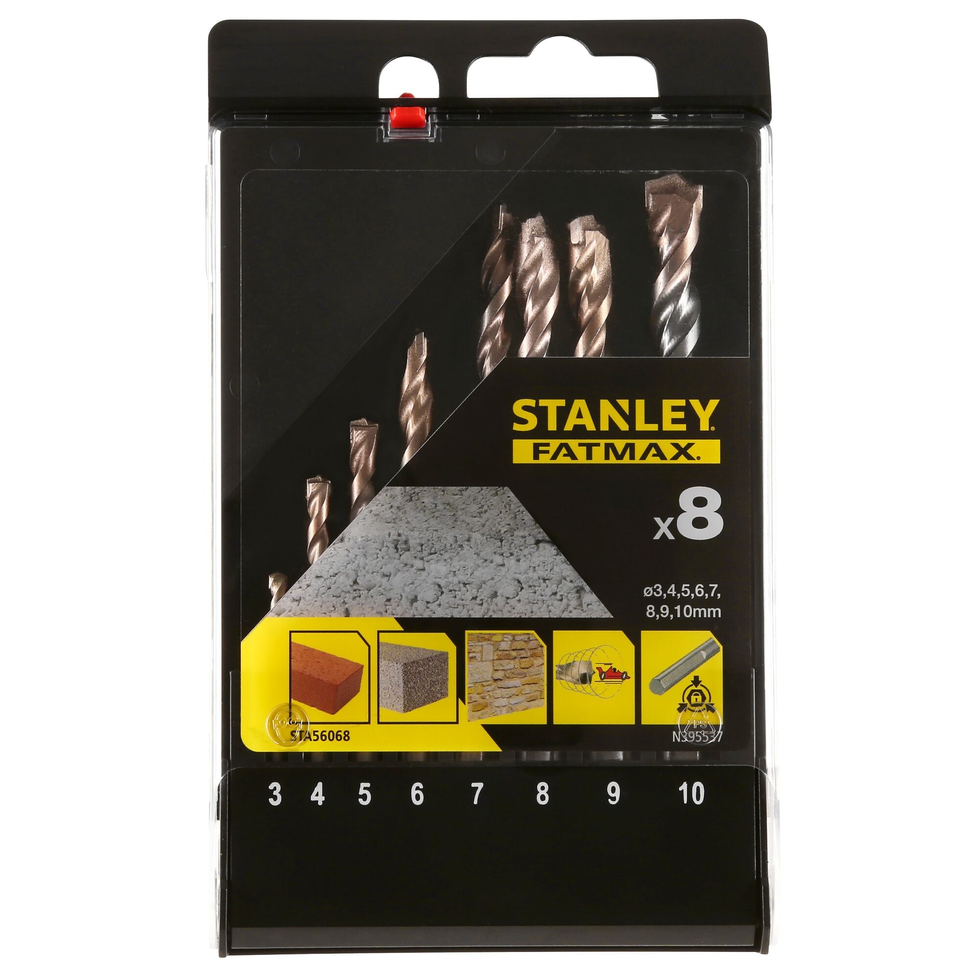 Stanley Fatmax betonboor set STA56068-QZ – 8 stuks