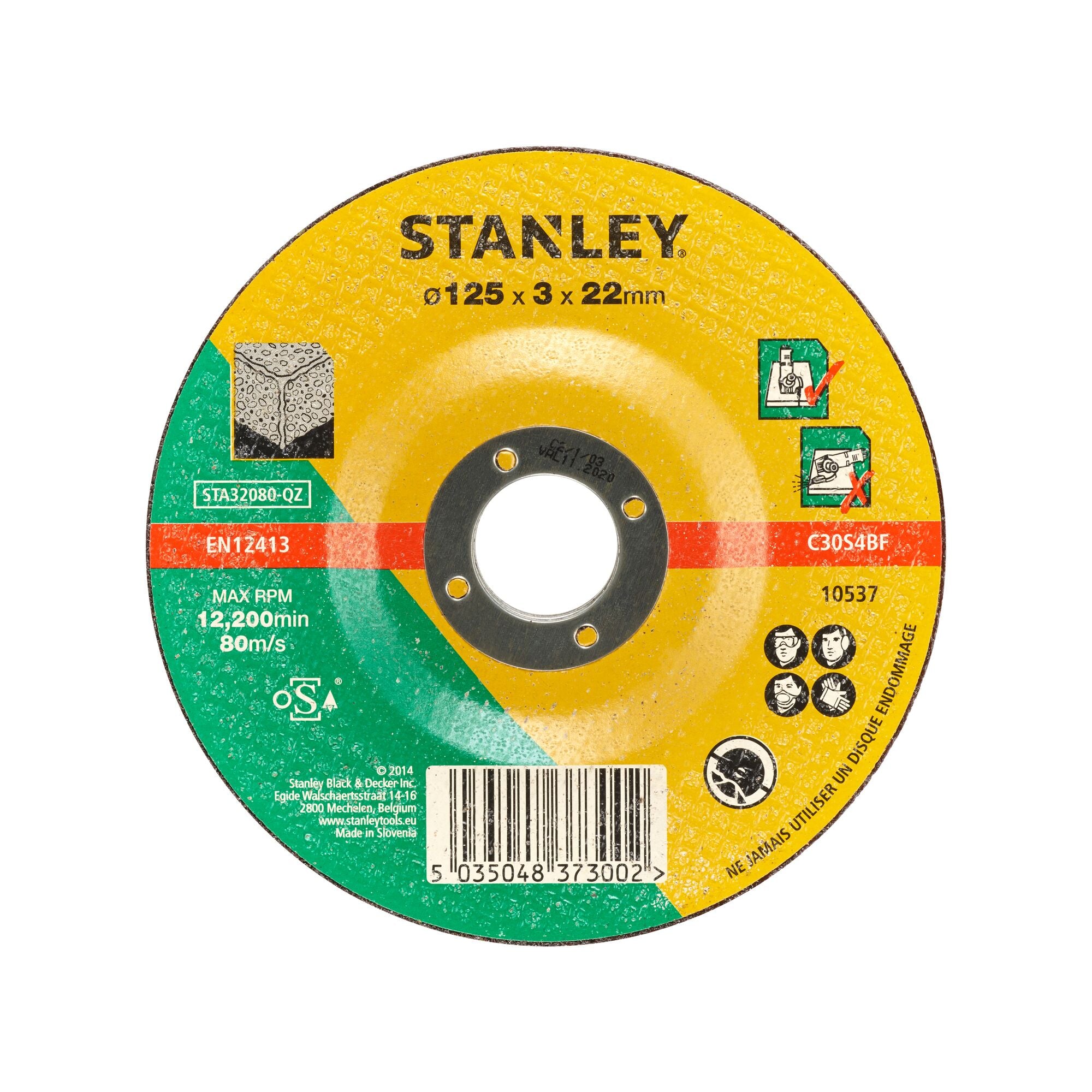 Stanley slijpschijf 125x22 staal