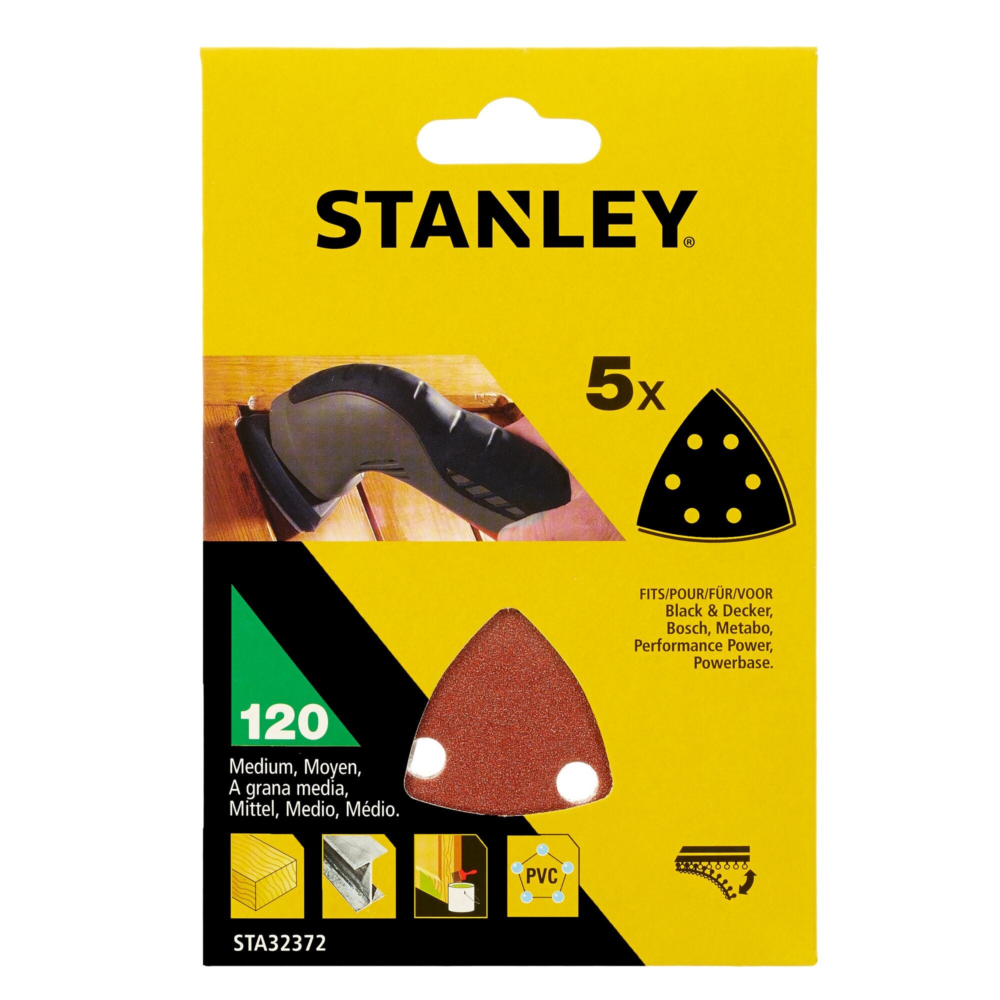 Stanley schuurpads detailschuurmachines STA32372-XJ K120 5 stuks