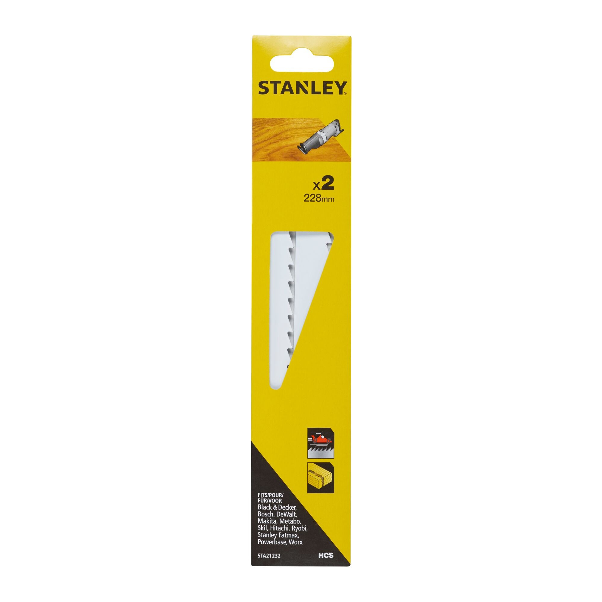 Stanley reciprozaagblad STA21232-XJ hout 2 stuks