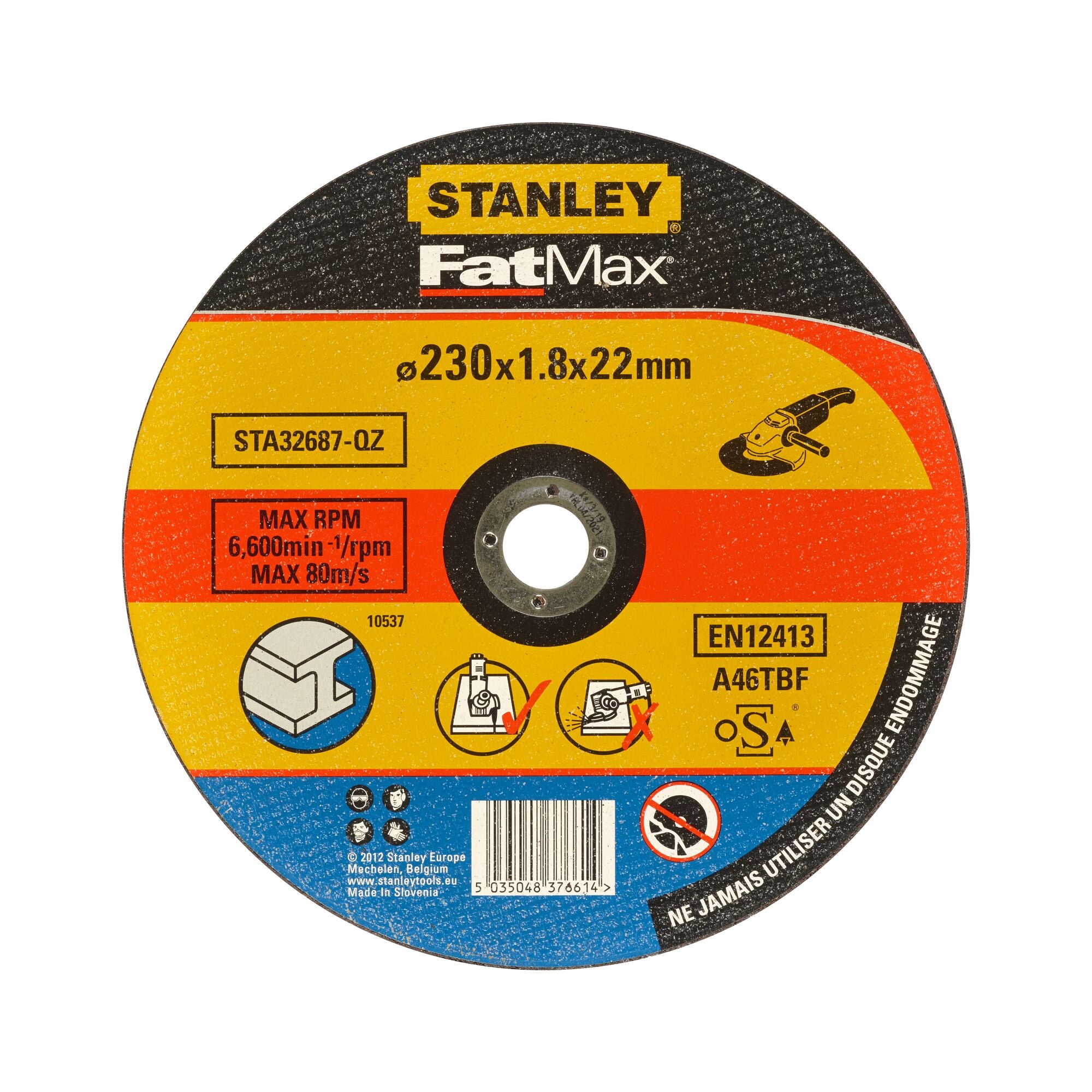 Stanley Fatmax doorslijpschijf STA32687-QZ metaal Ø230x1.8x22.23mm