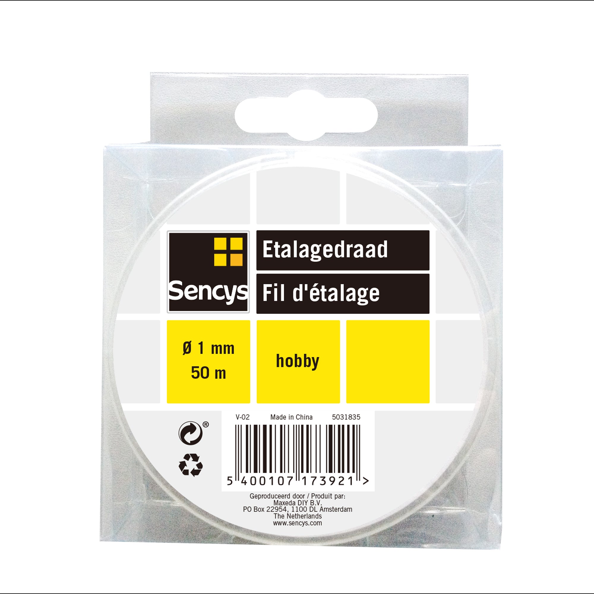 Sencys etalagedraad transparant Ø1mm 50m