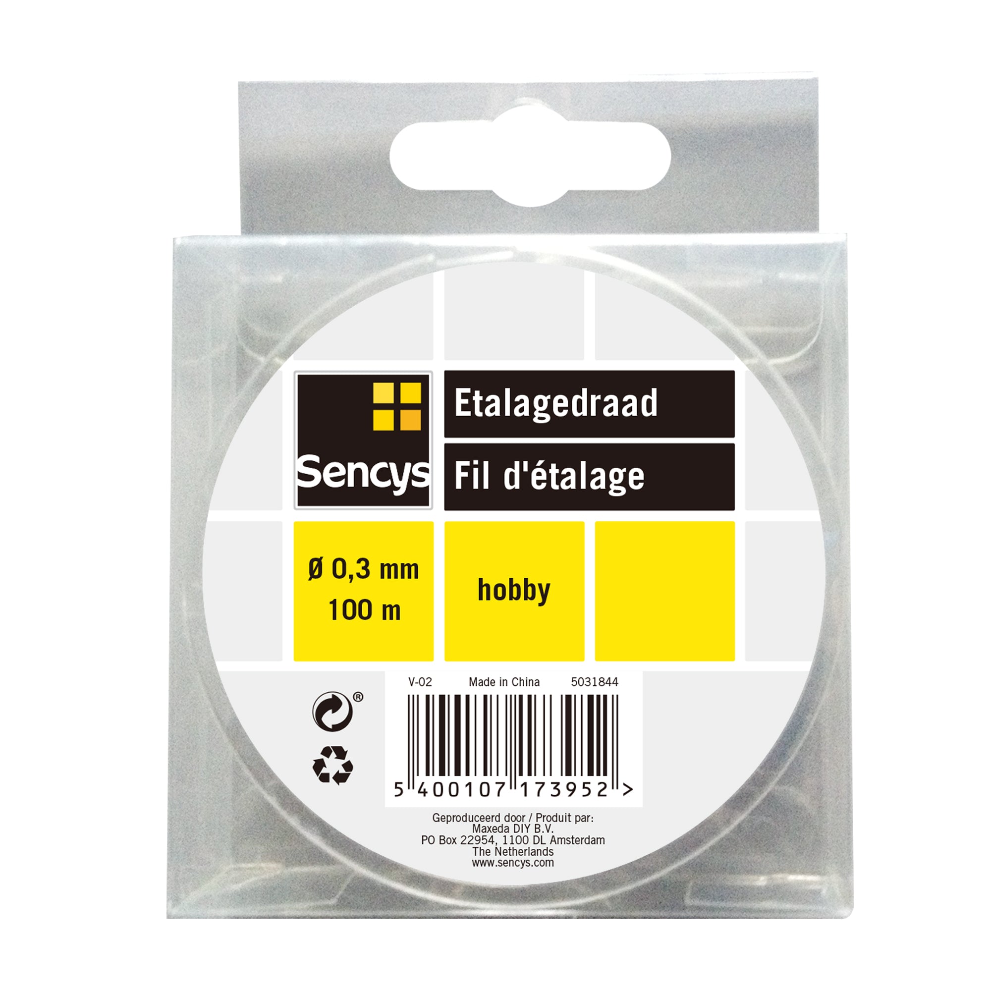 Sencys etalagedraad transparant Ø0,3mm 100m