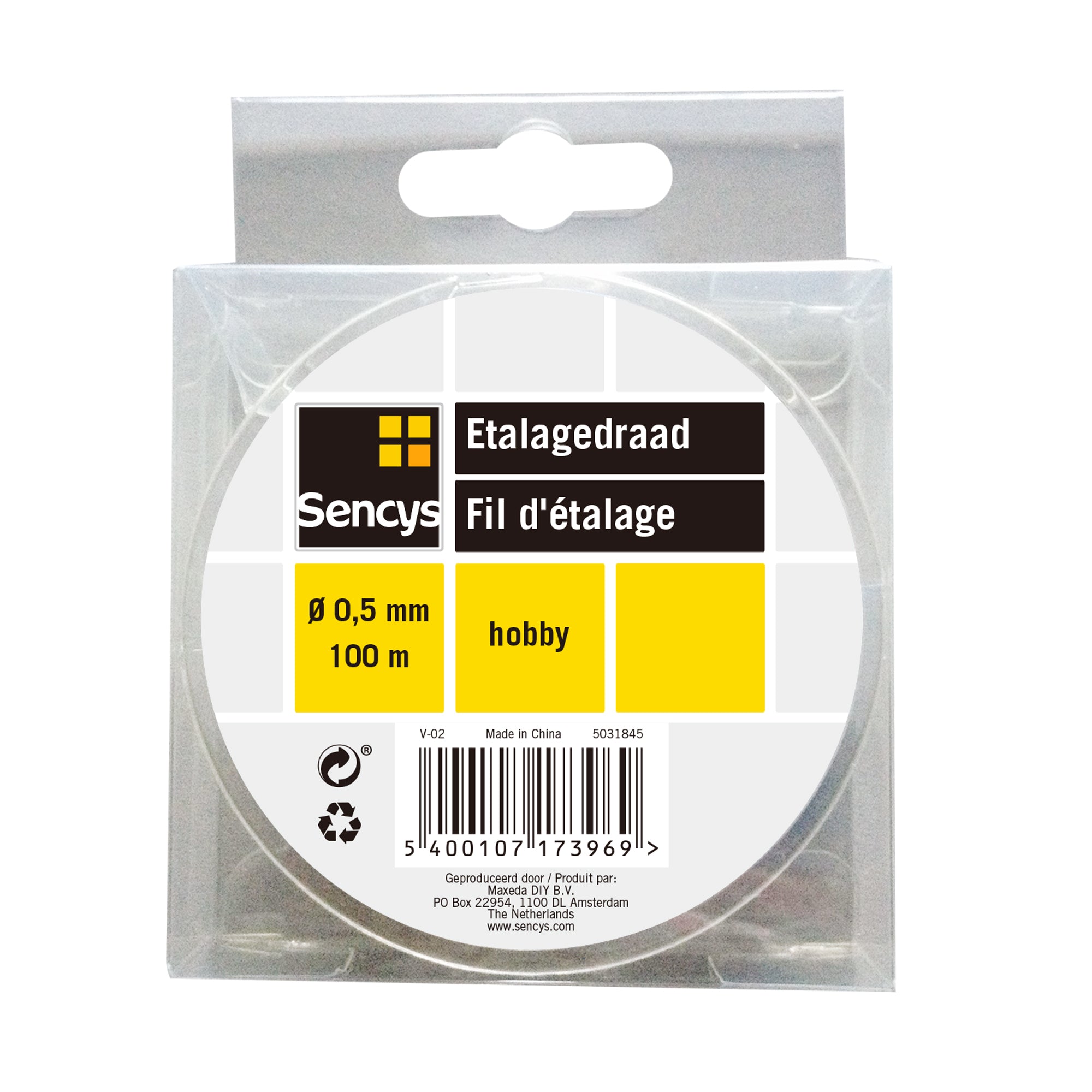 Sencys etalagedraad transparant Ø0,5mm 100m