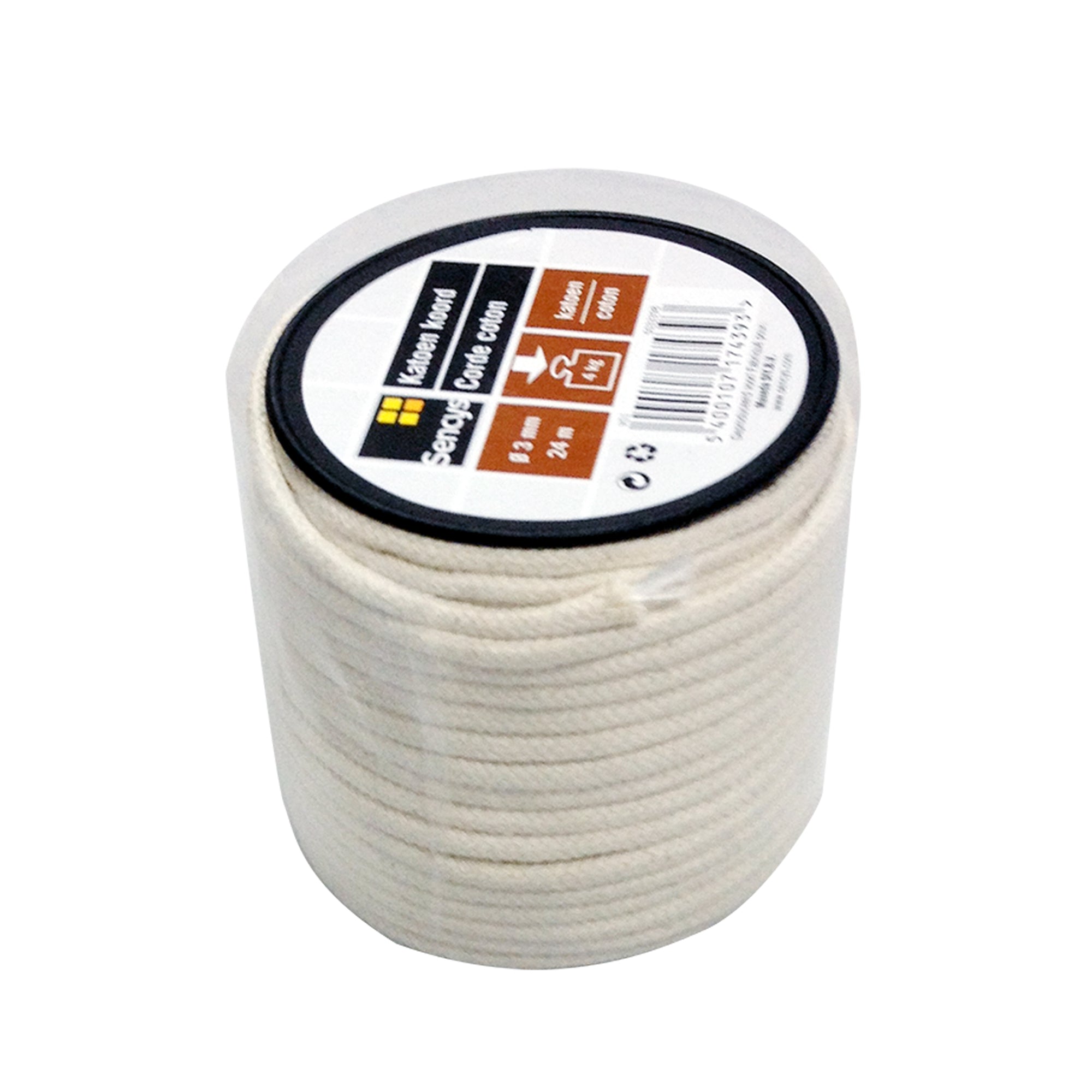Sencys katoen touw wit 3mm 24m