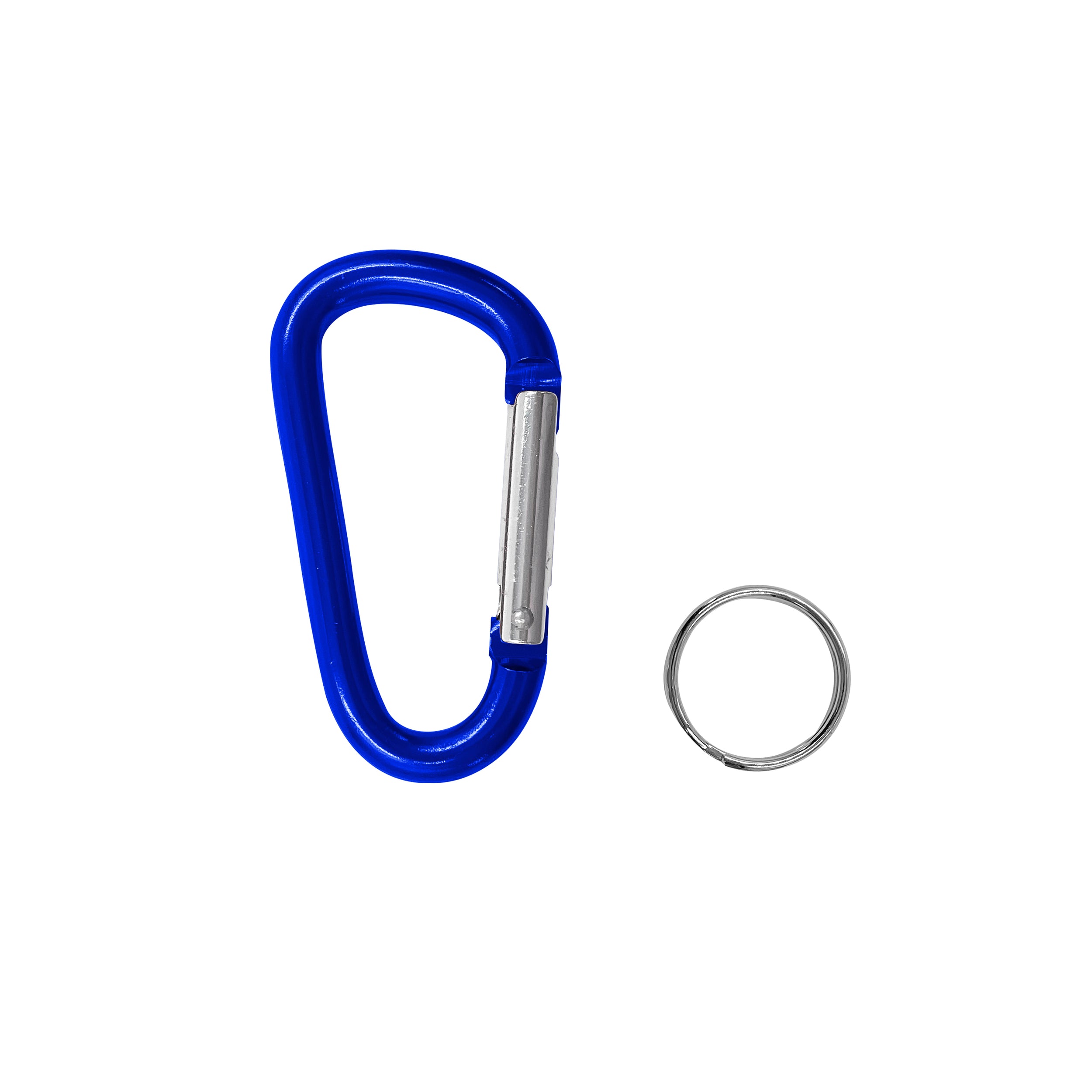 Sencys karabijn sleutelhanger aluminium blauw 70mm