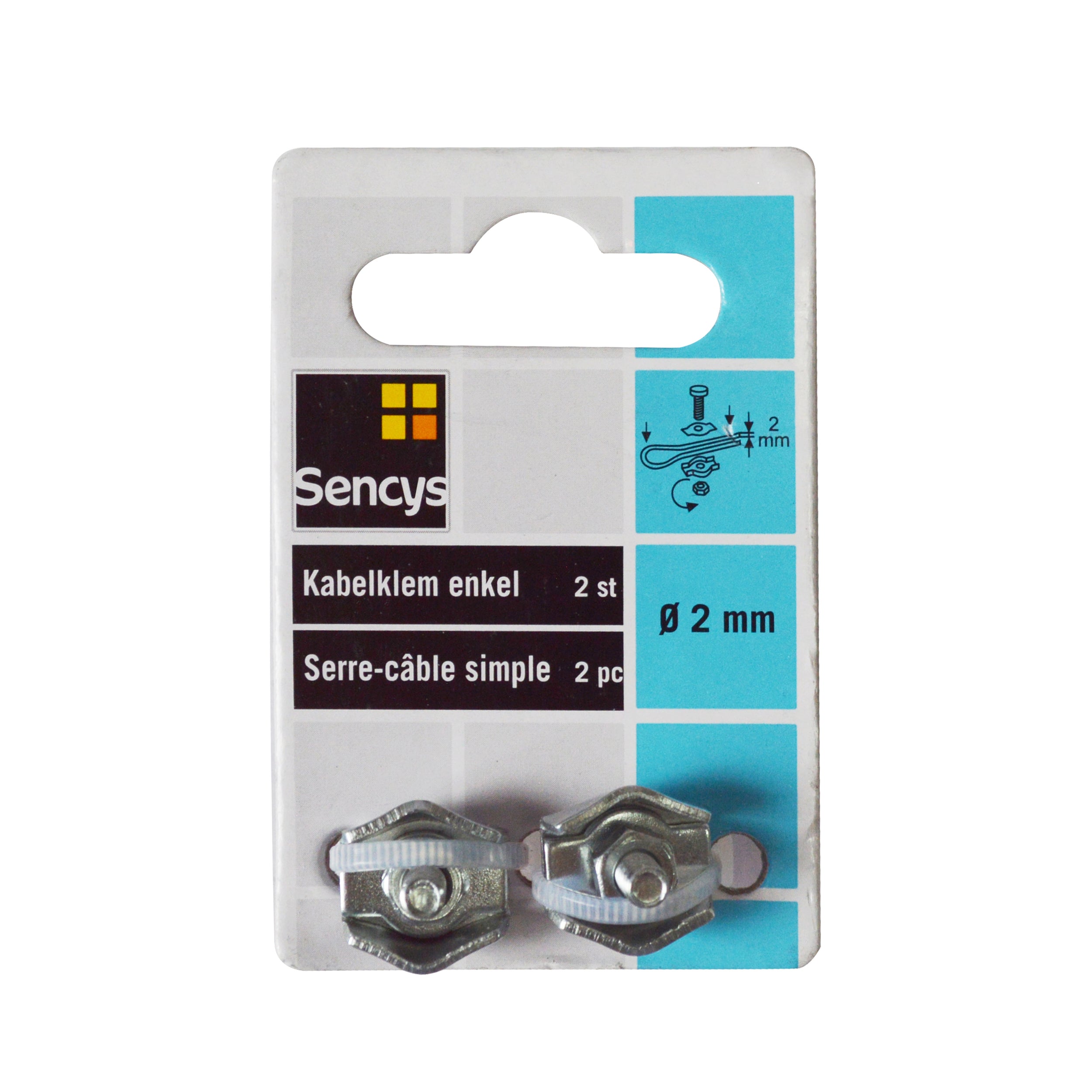 Sencys kabelklem enkel gegalvaniseerd 2mm 2 stuks