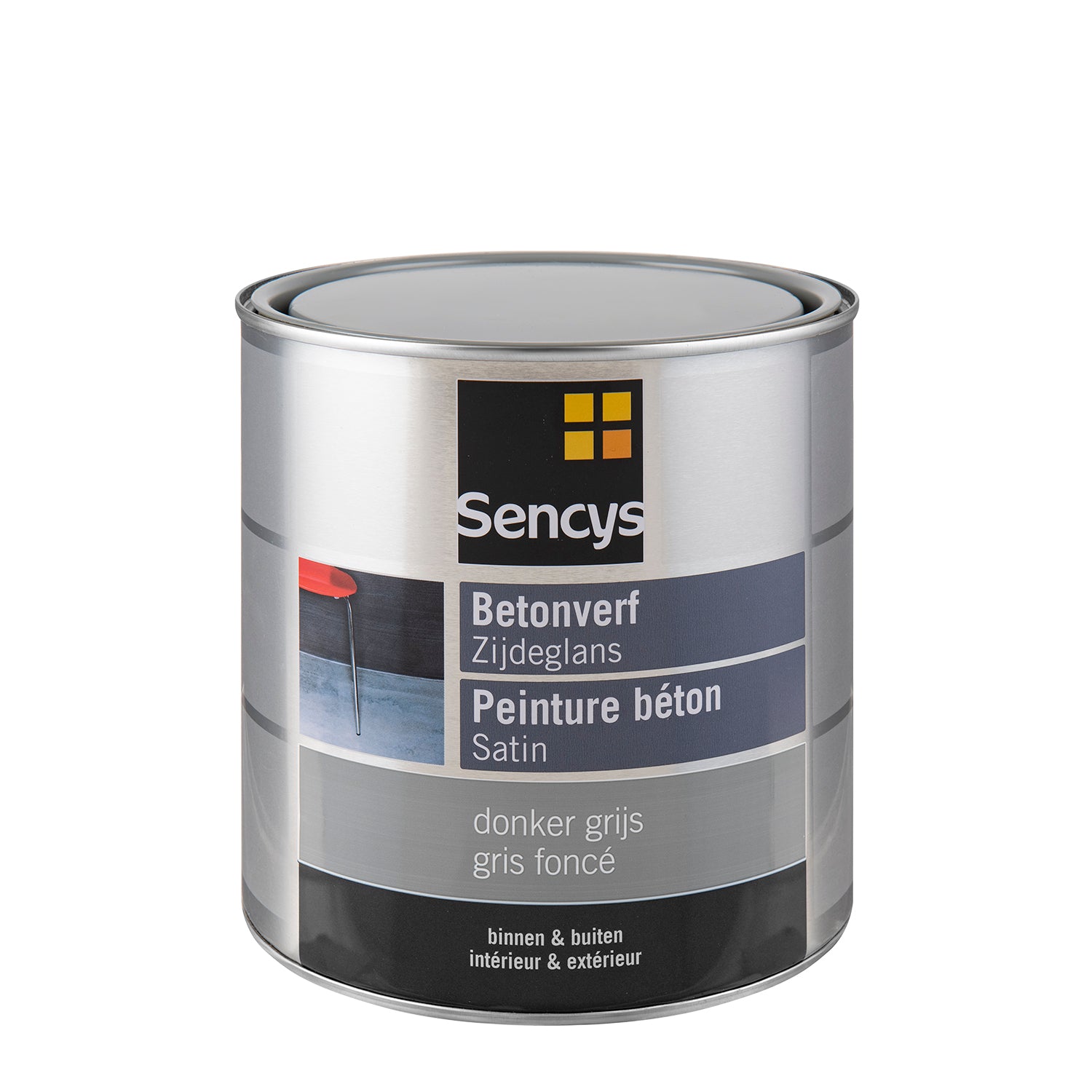 Sencys betonverf zijdeglans donkergrijs 2,5L