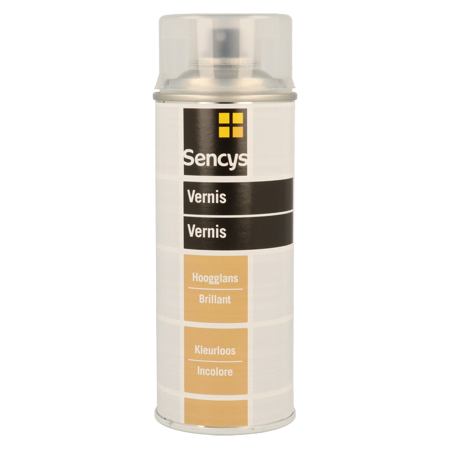 Sencys lak spuitbus hoogglans blanke lak 400ml