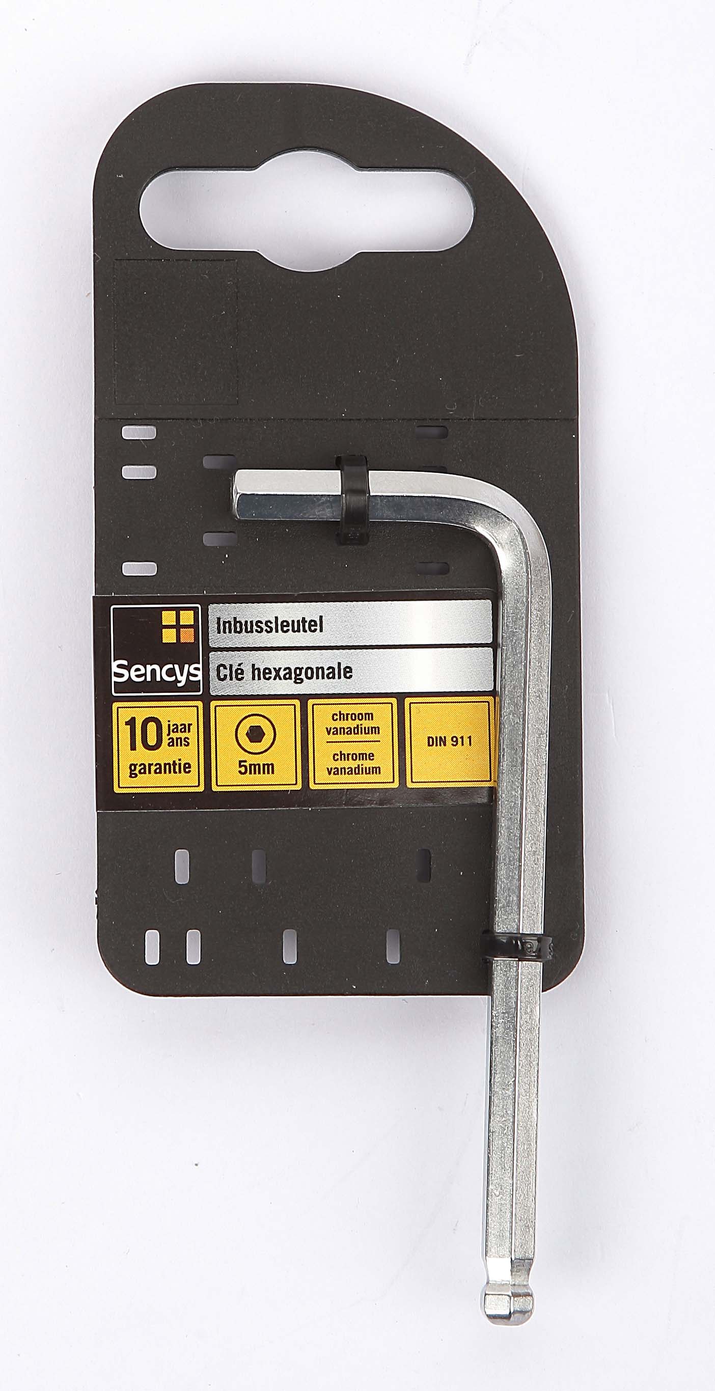 Sencys inbussleutel met kogelkop 5mm