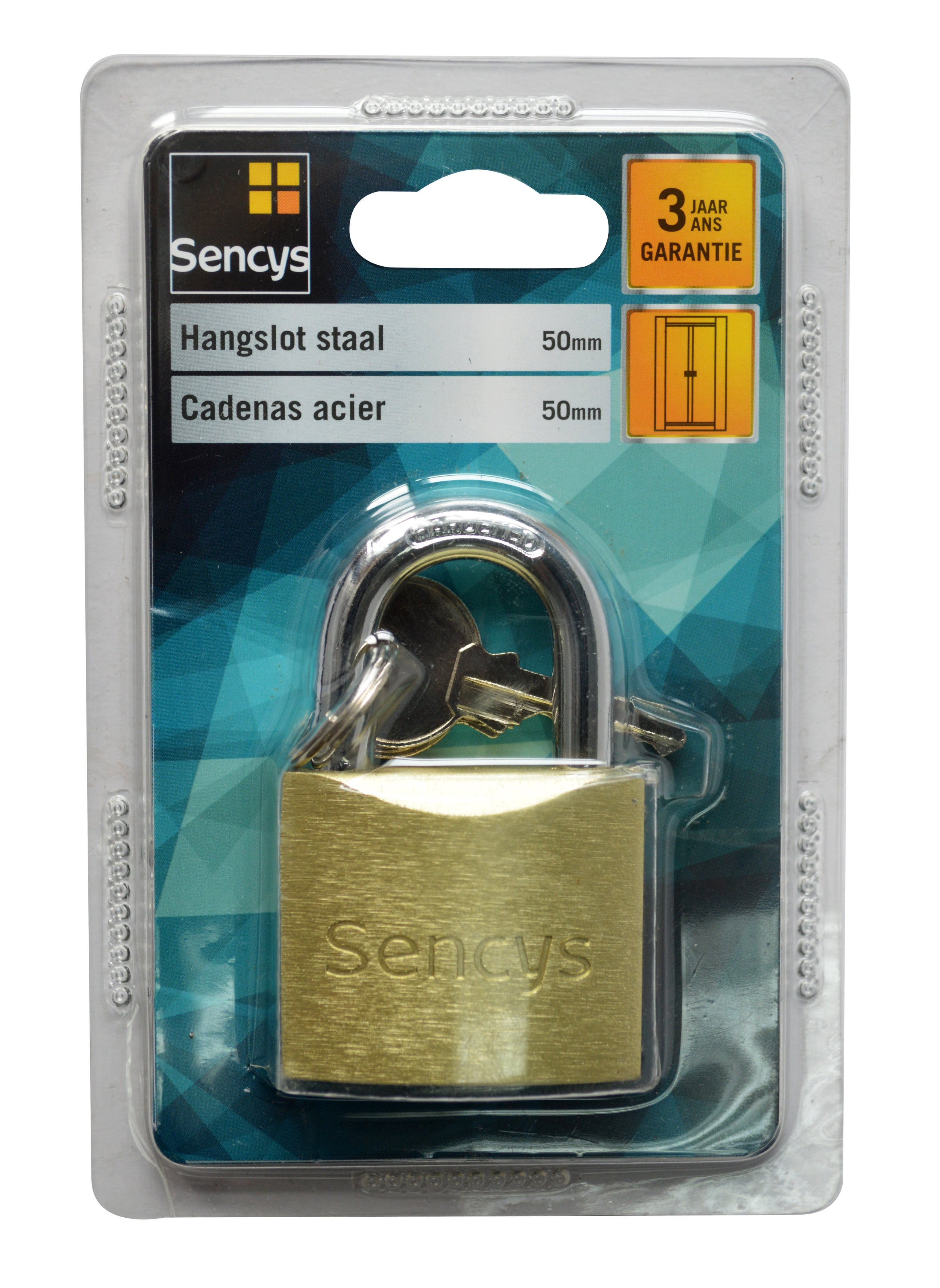 Sencys hangslot staal 50mm