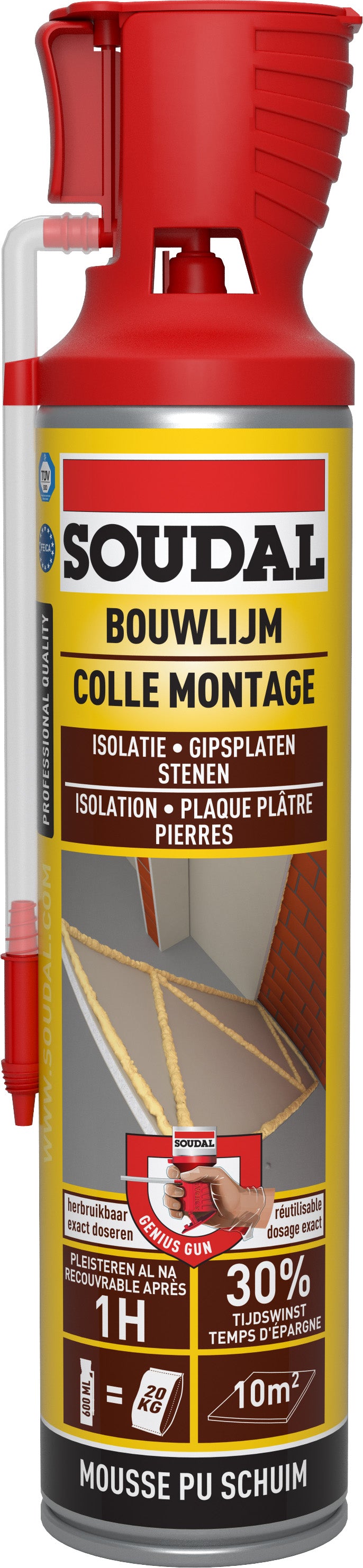 Soudal bouwlijm Genius Gun 600ml