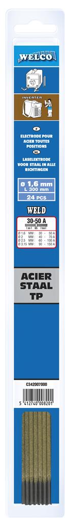 Welco beklede laselektroden staal 2mm 23 stuks