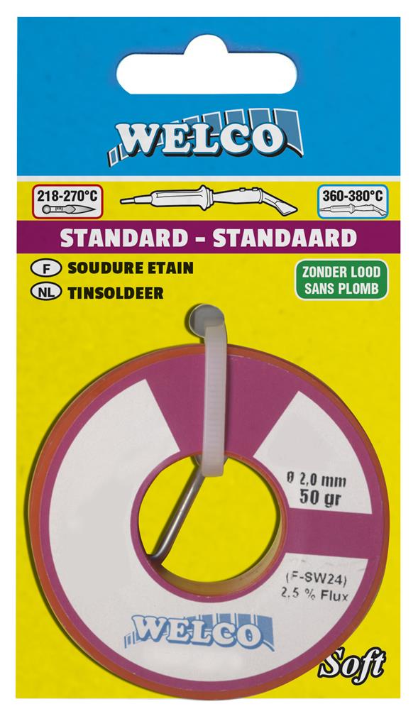 Welco tinsoldeer zonder lood 2mm 100gr