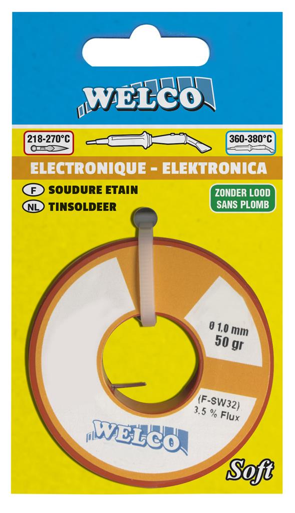 Welco tinsoldeer zonder lood 1mm 100gr