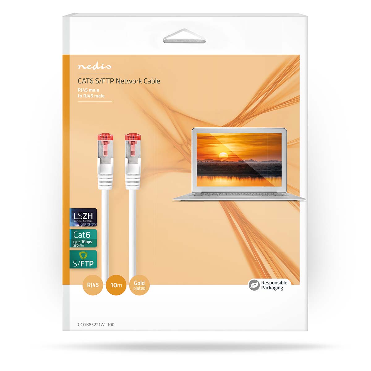 Nedis netwerkkabel CAT6 Fresh Green Box RJ45 mannelijk - RJ45 mannelijk 10m grijs