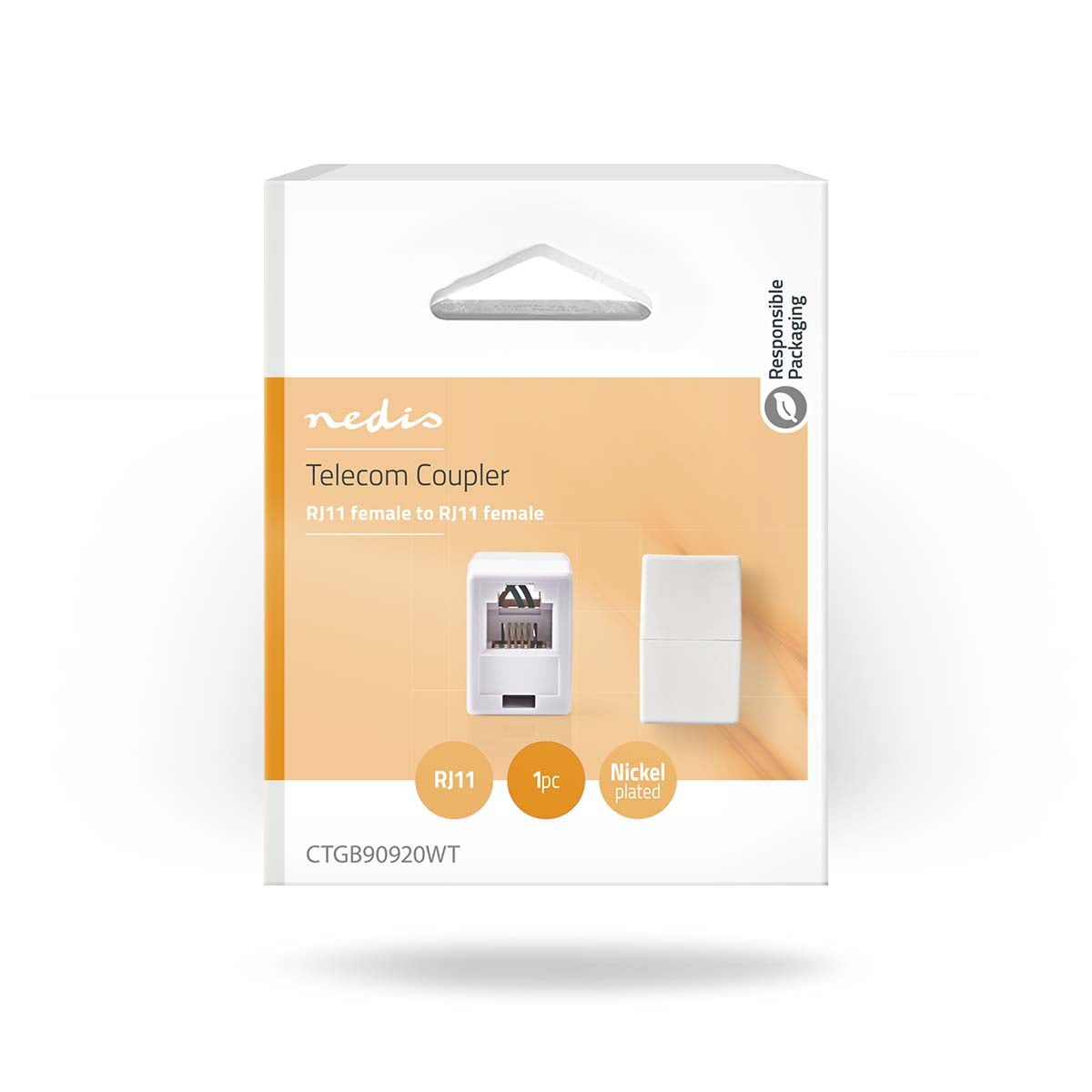 Telecom wanddoos RJ11 vrouwelijk wit