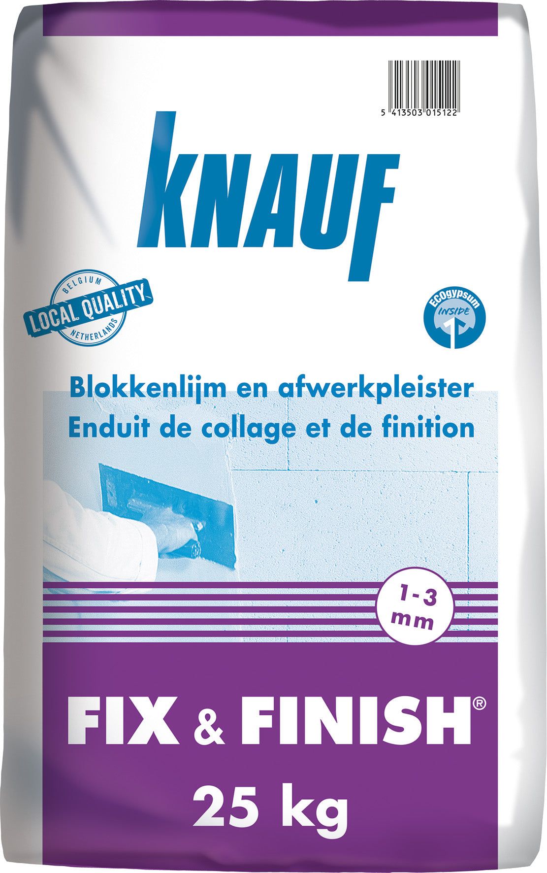 Knauf - Fix & Finish - blokkenlijm en afwerkpleister - 25kg