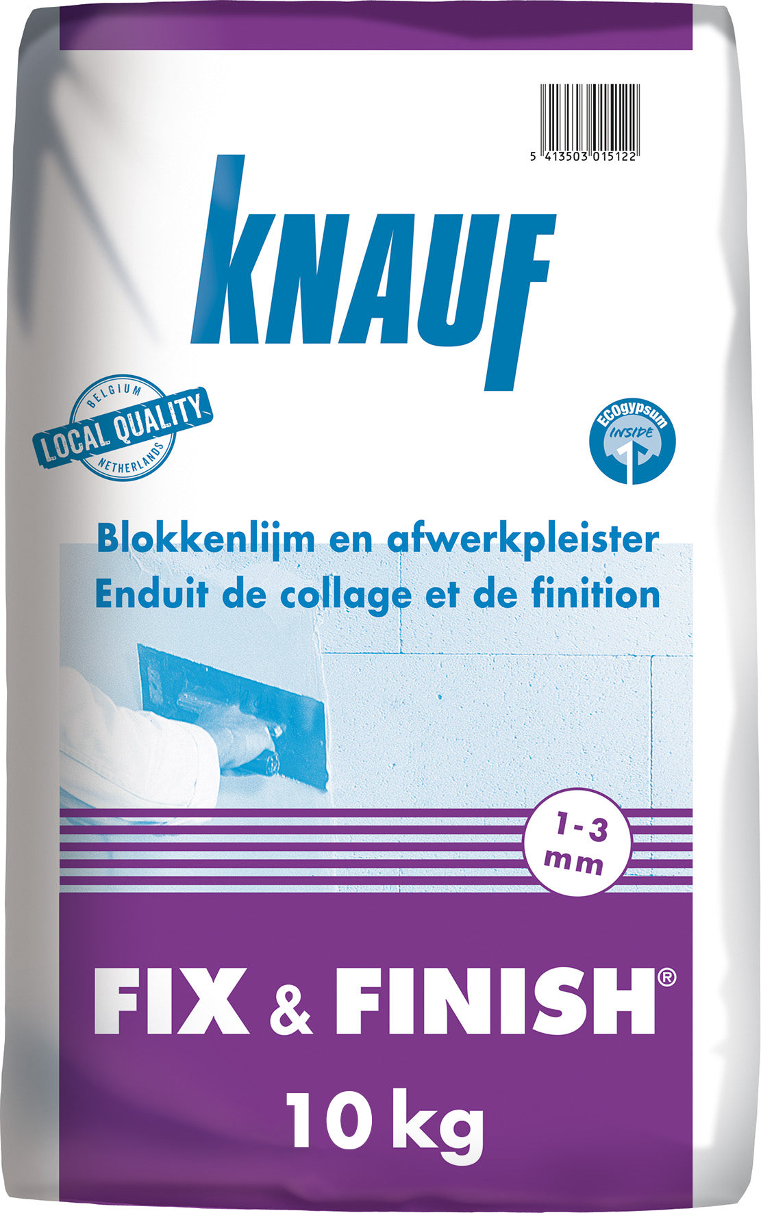 Knauf - Fix & Finish -blokkenlijm en afwerkpleister - 10kg