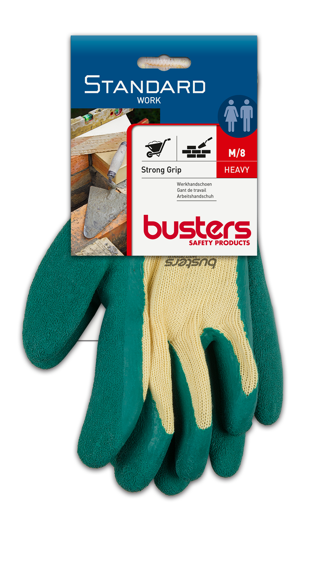 Busters handschoenen Strong Grip polyester groen/beige M8