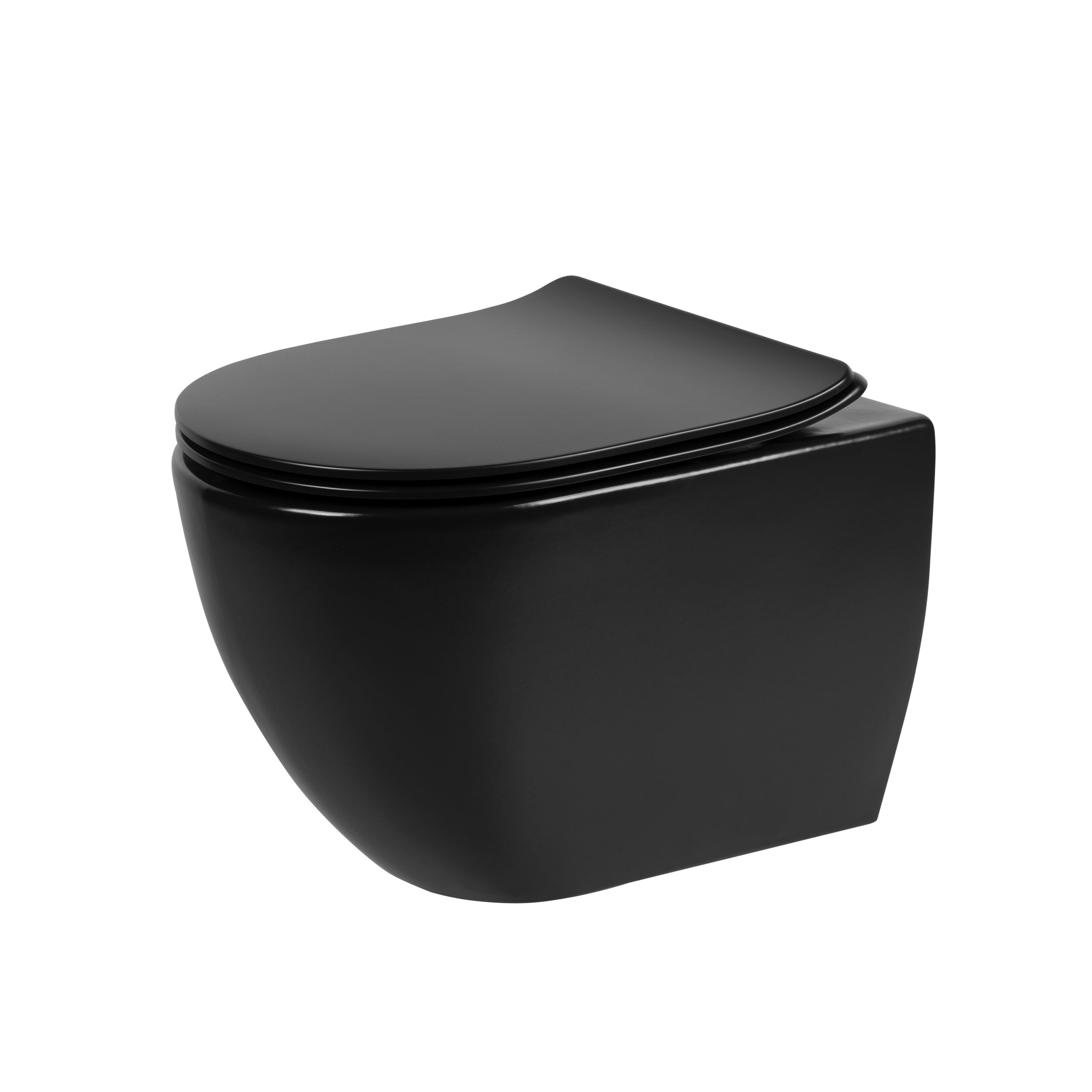 AquaVive hangtoilet Mazaro mat zwart | Soft-close toiletzitting | Randloos toiletpot