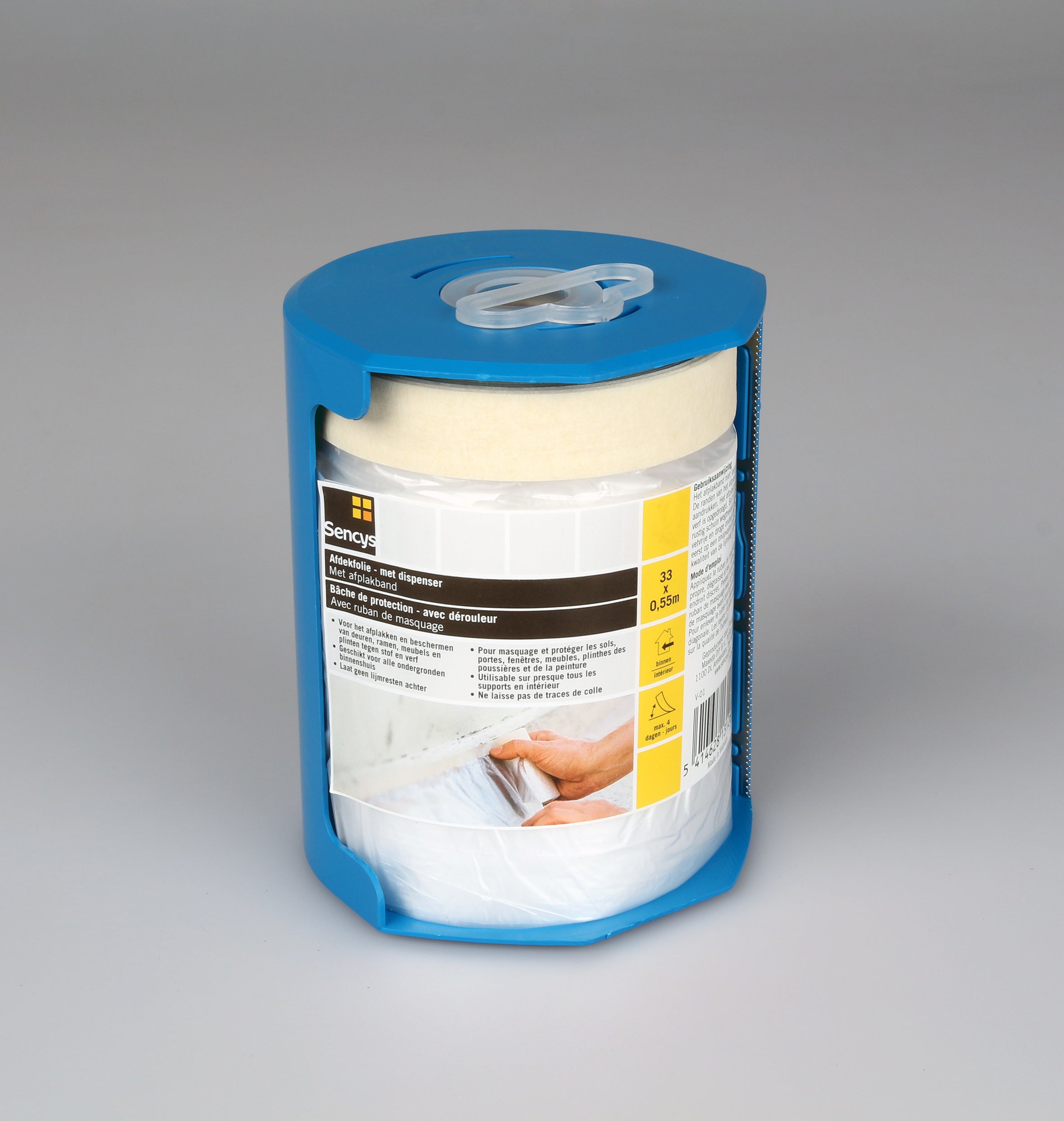 Sencys afplaktape 55cmx33m + afroller