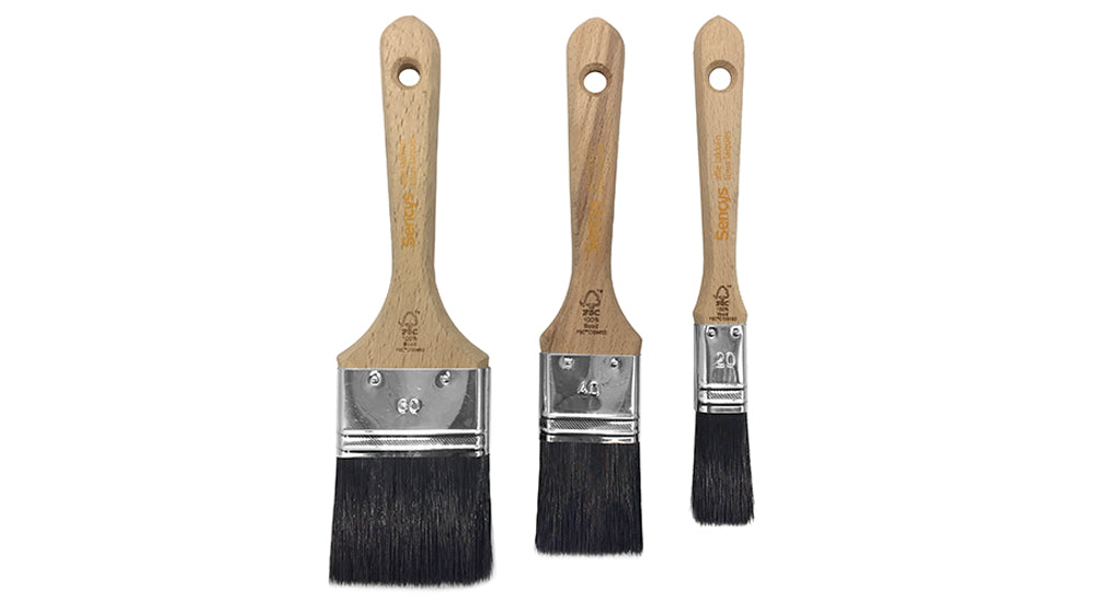 Sencys set platte kwasten voor lak 20-40-60mm