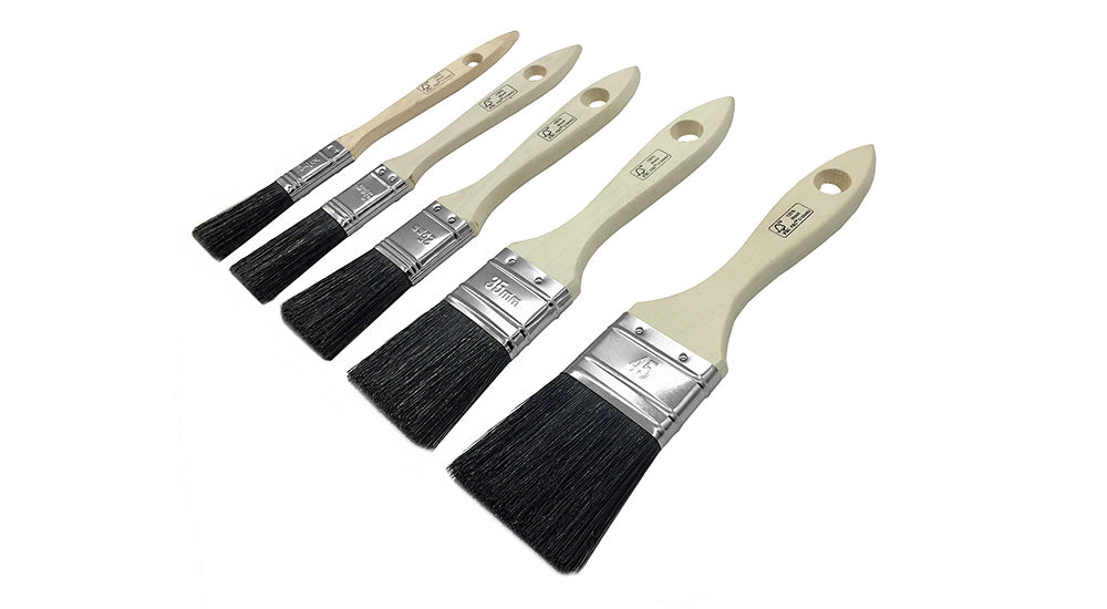 Set 5 platte lakkwasten 12-19-25-33-45mm