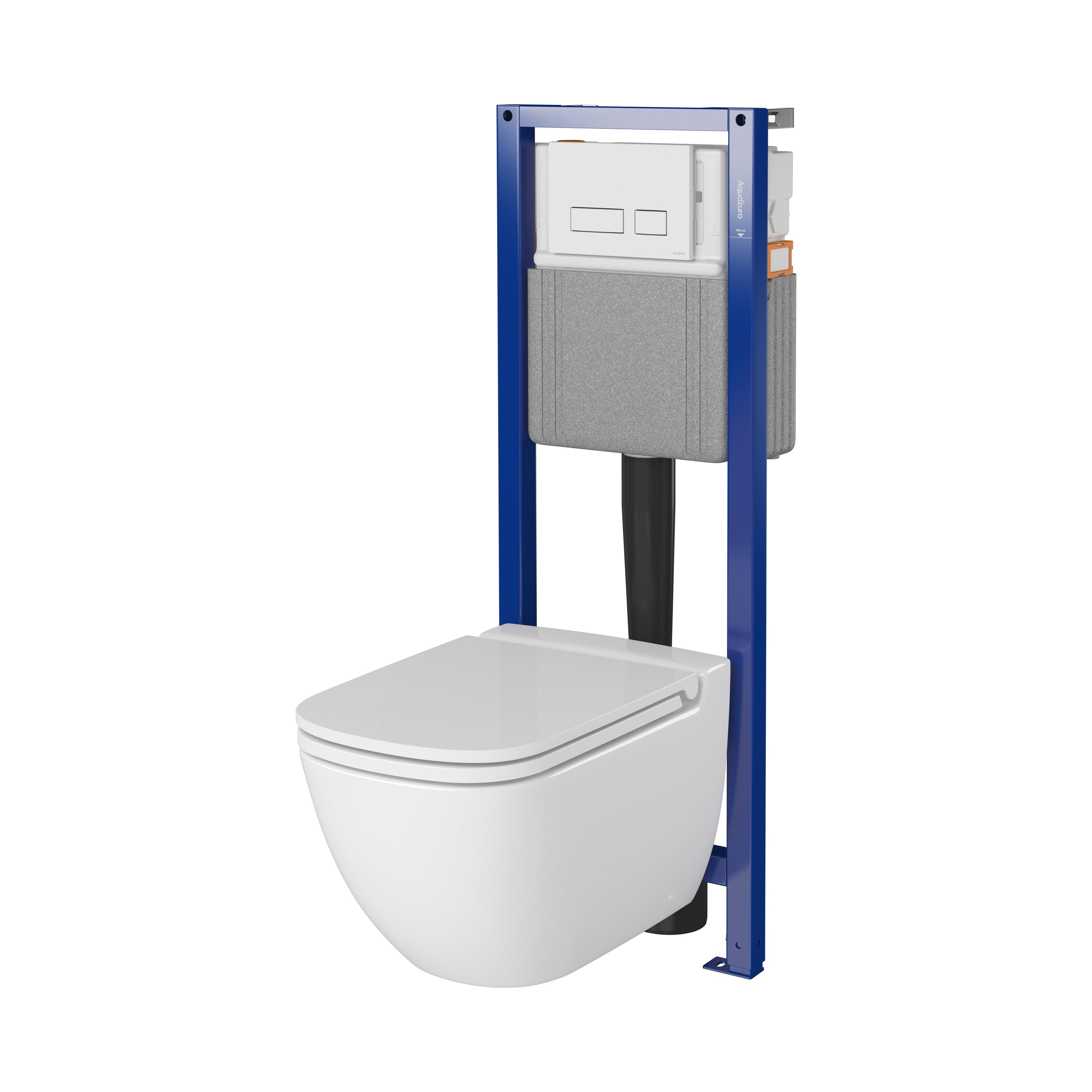 Aquazuro inbouwreservoir set Iris 2 | Quick release & Soft-close toiletzitting | Randloos toiletpot