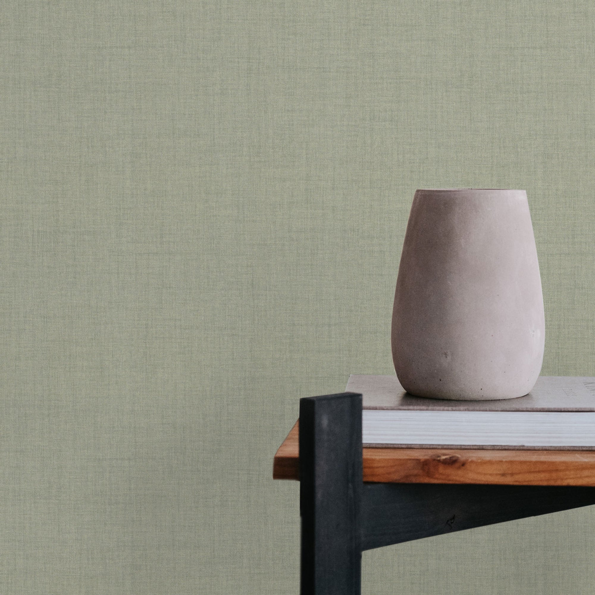 Decomode vliesbehang Mat textiel zacht groen