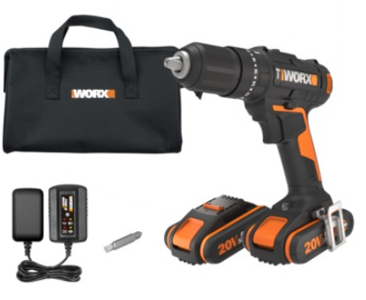 Worx accuboormachine met klopfunctie WX370,1 20V (2 accu’s)