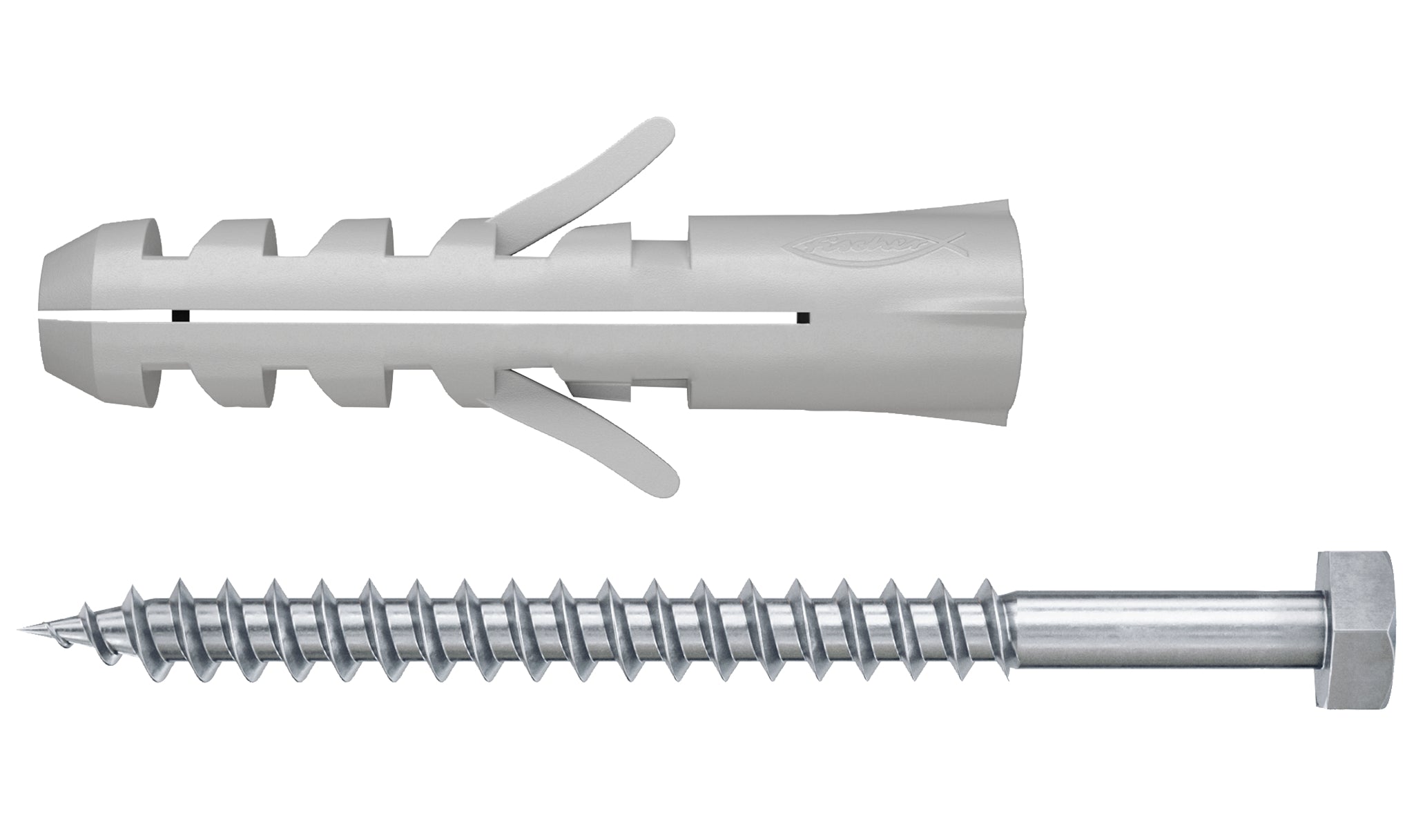 Fischer nylon spreidplug S 10mm met zeskantkopschroef 5st.