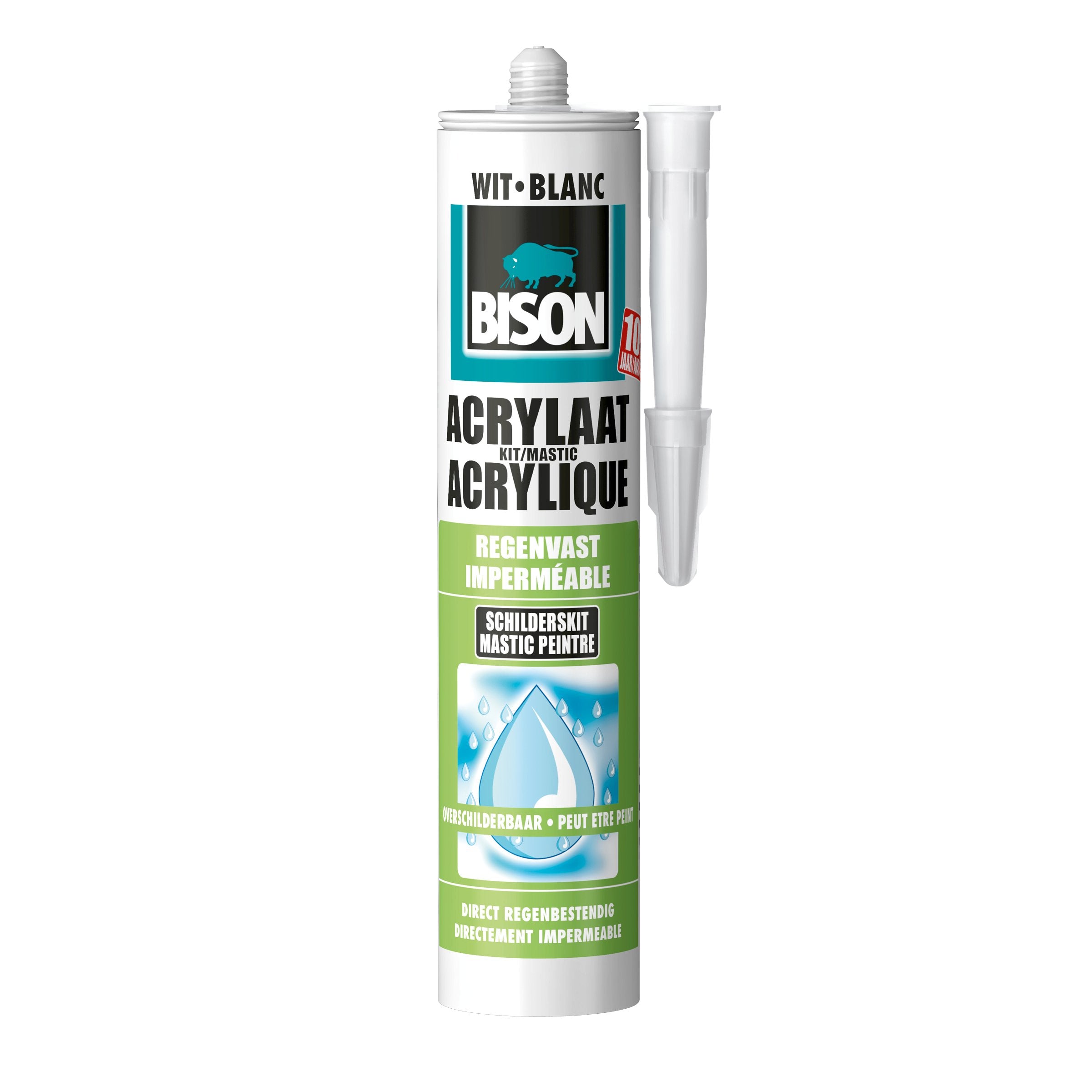 Bison acrylaatkit regenvast wit 300ml