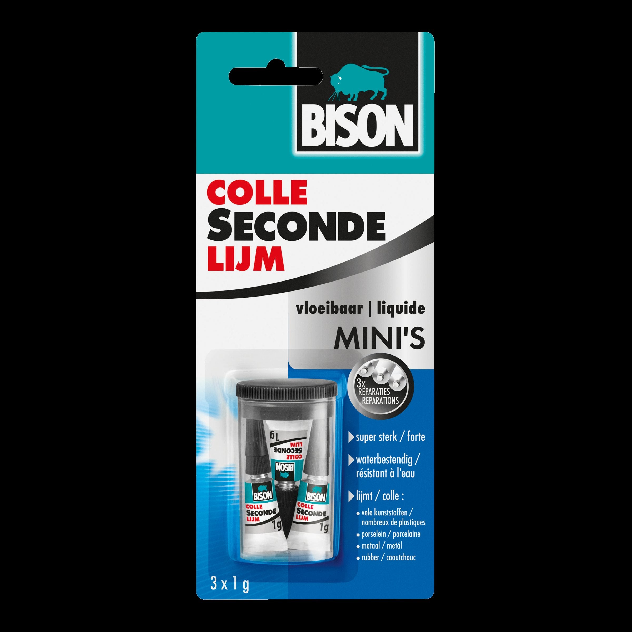Bison Secondelijm Mini 3x1g