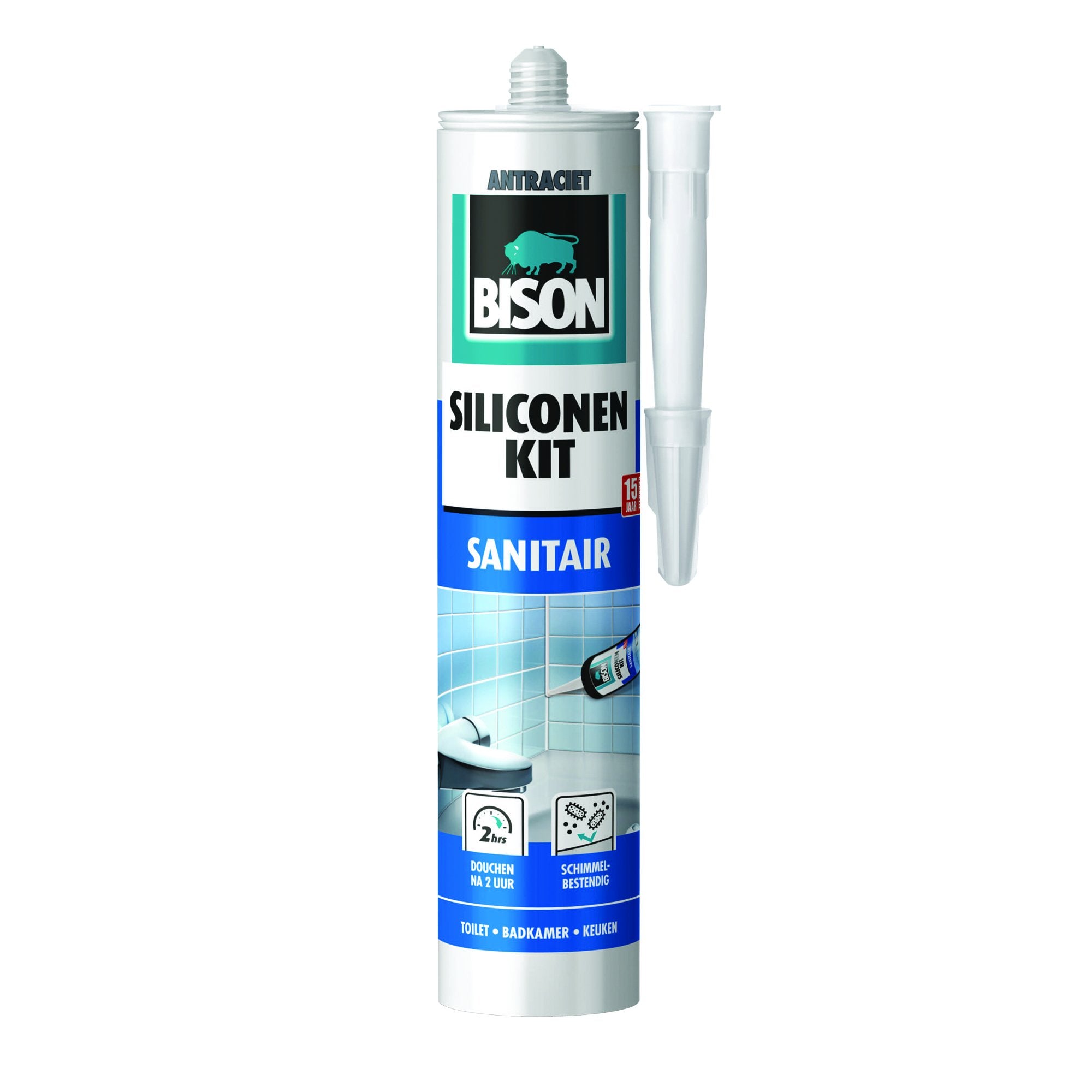 Bison siliconenkit Sanitair antraciet 300ml