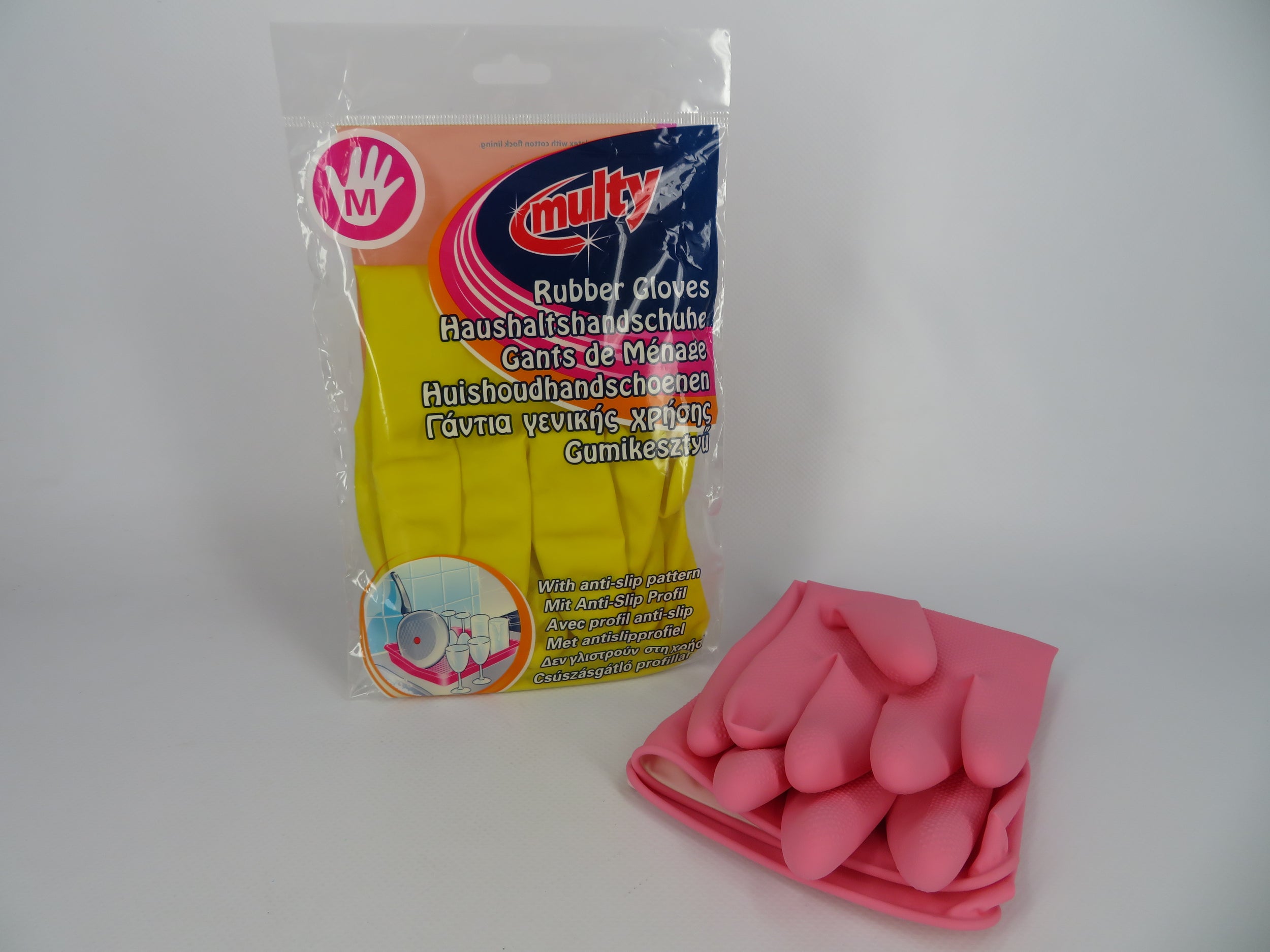 Multy huishoudhandschoenen rubber maat M