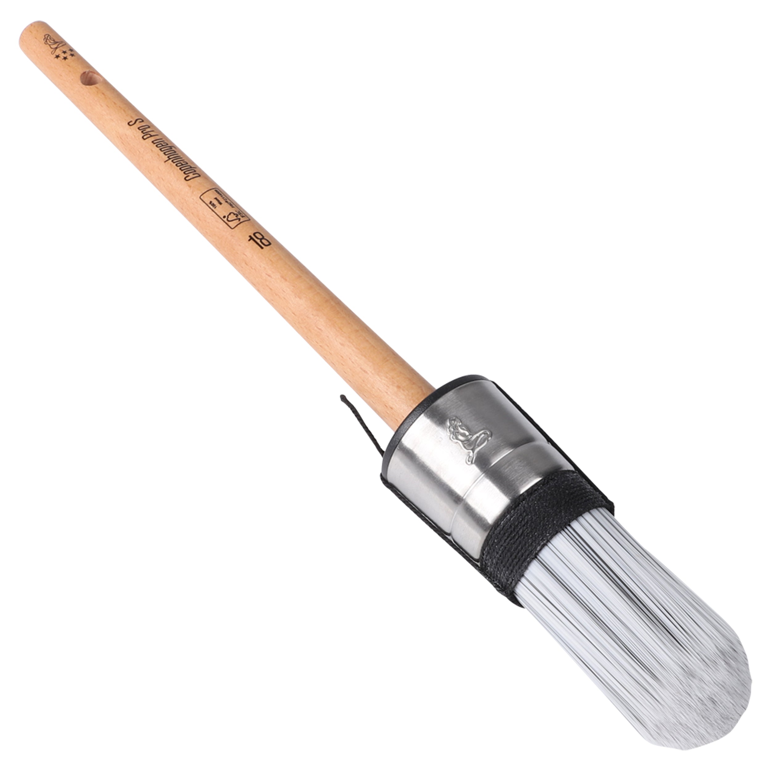 Copenhagen Pro S Patentpuntkwast 5*, mt. 18, Synthetisch haar, FSC houten steel