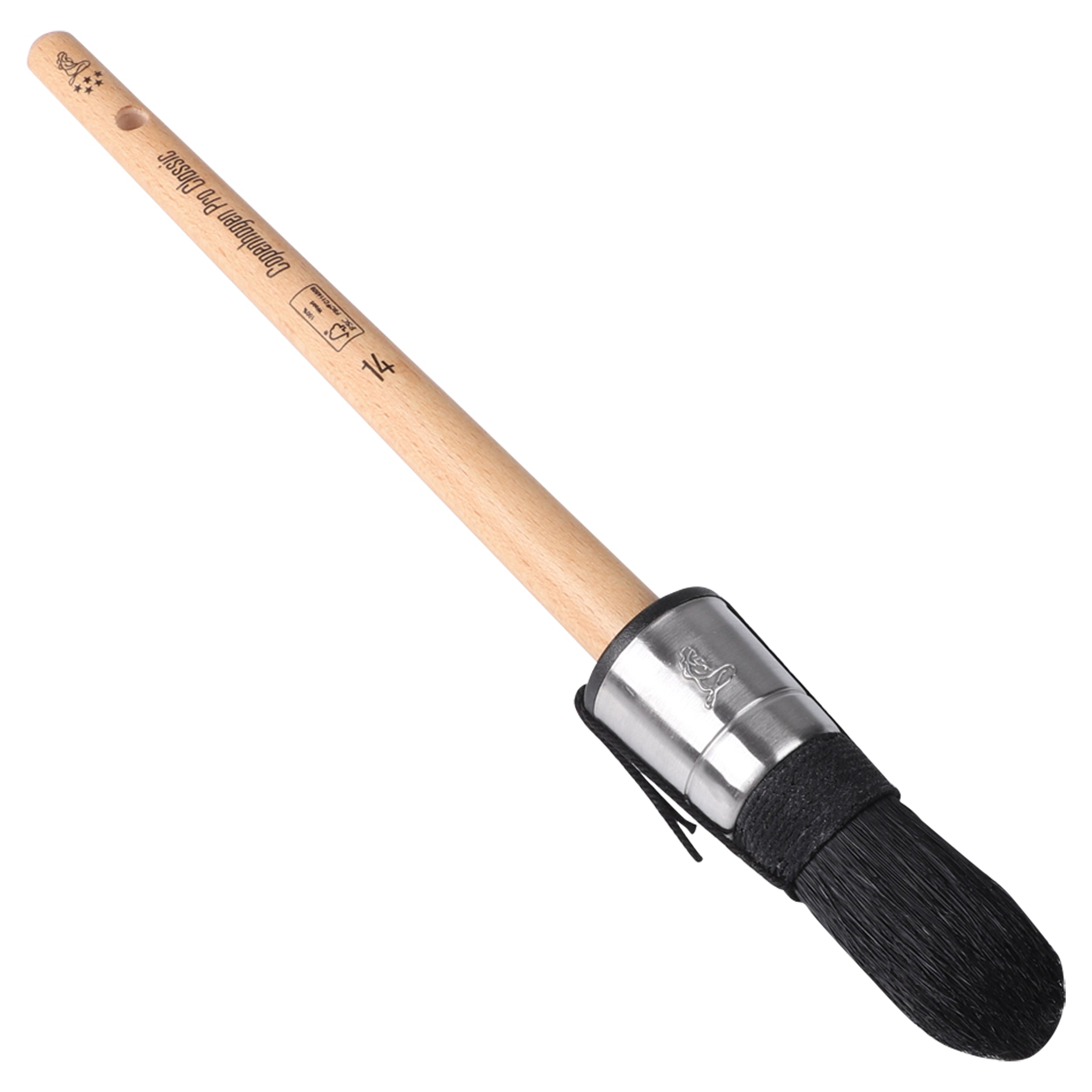 Copenhagen Pro CLASSIC Patentpuntkwast 5*, mt. 14, Zwart Chinees varkenshaar, FSC houten steel