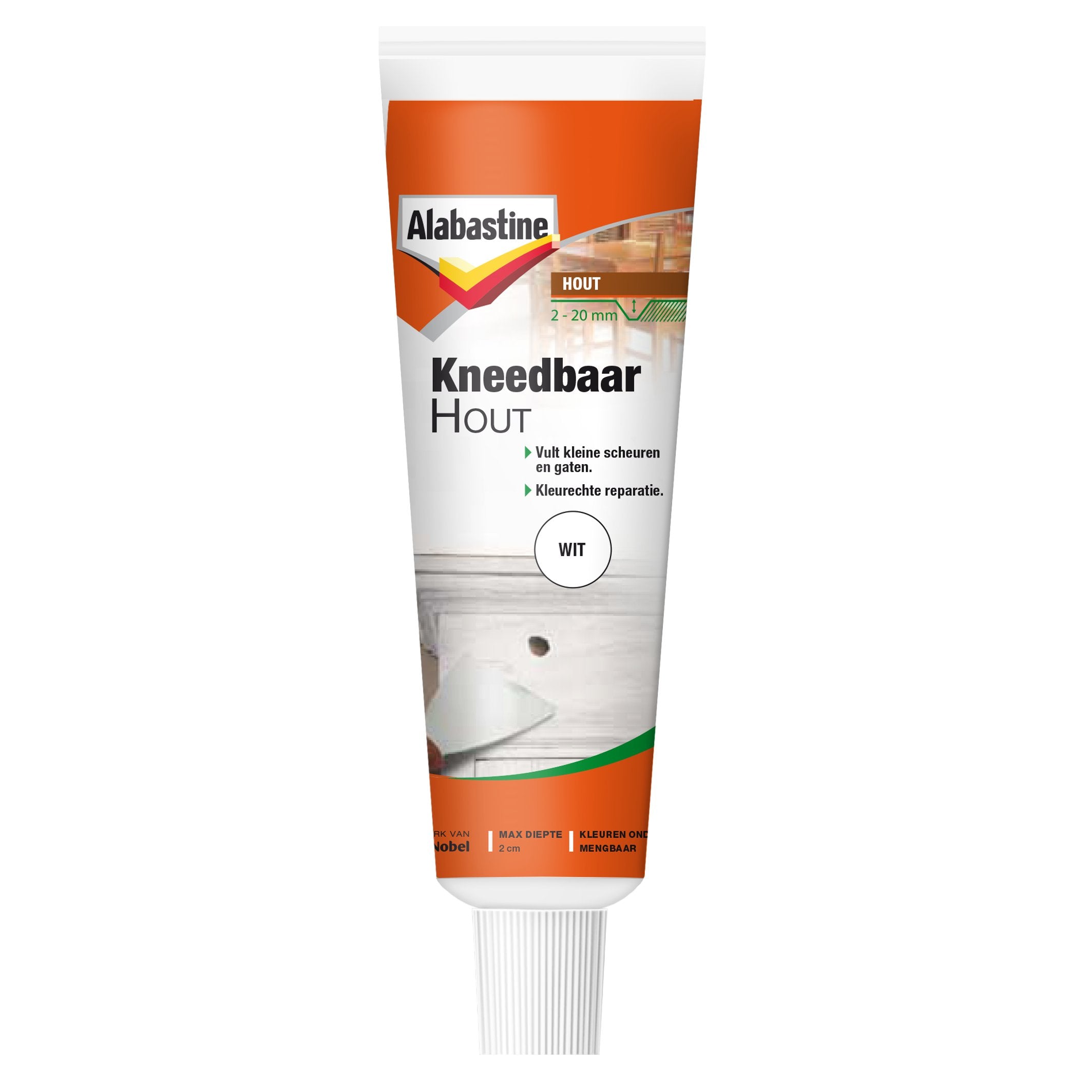 Alabastine kneedbaar hout wit 75gr