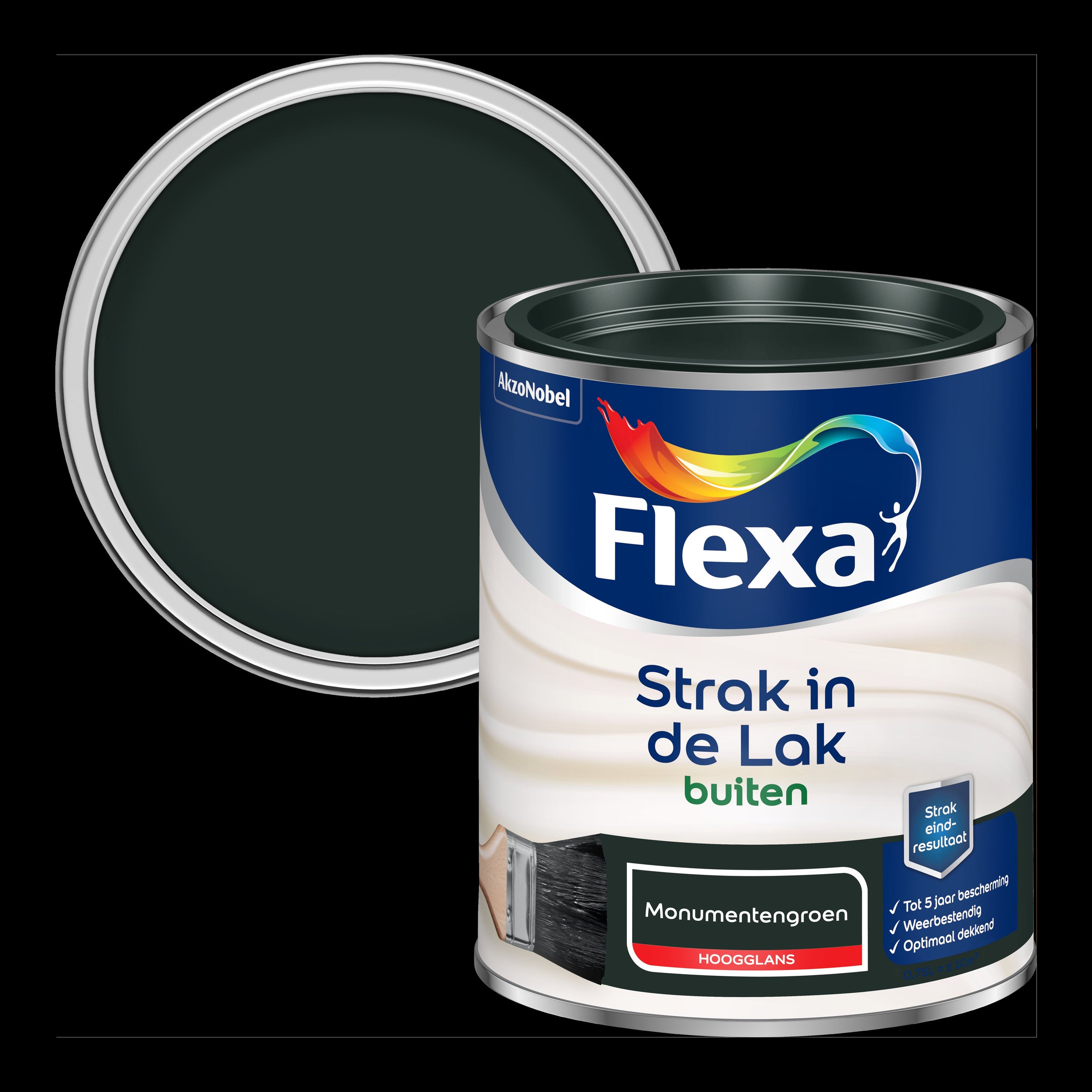 Flexa lak Strak de Lak hoogglans monumentengroen 750ml