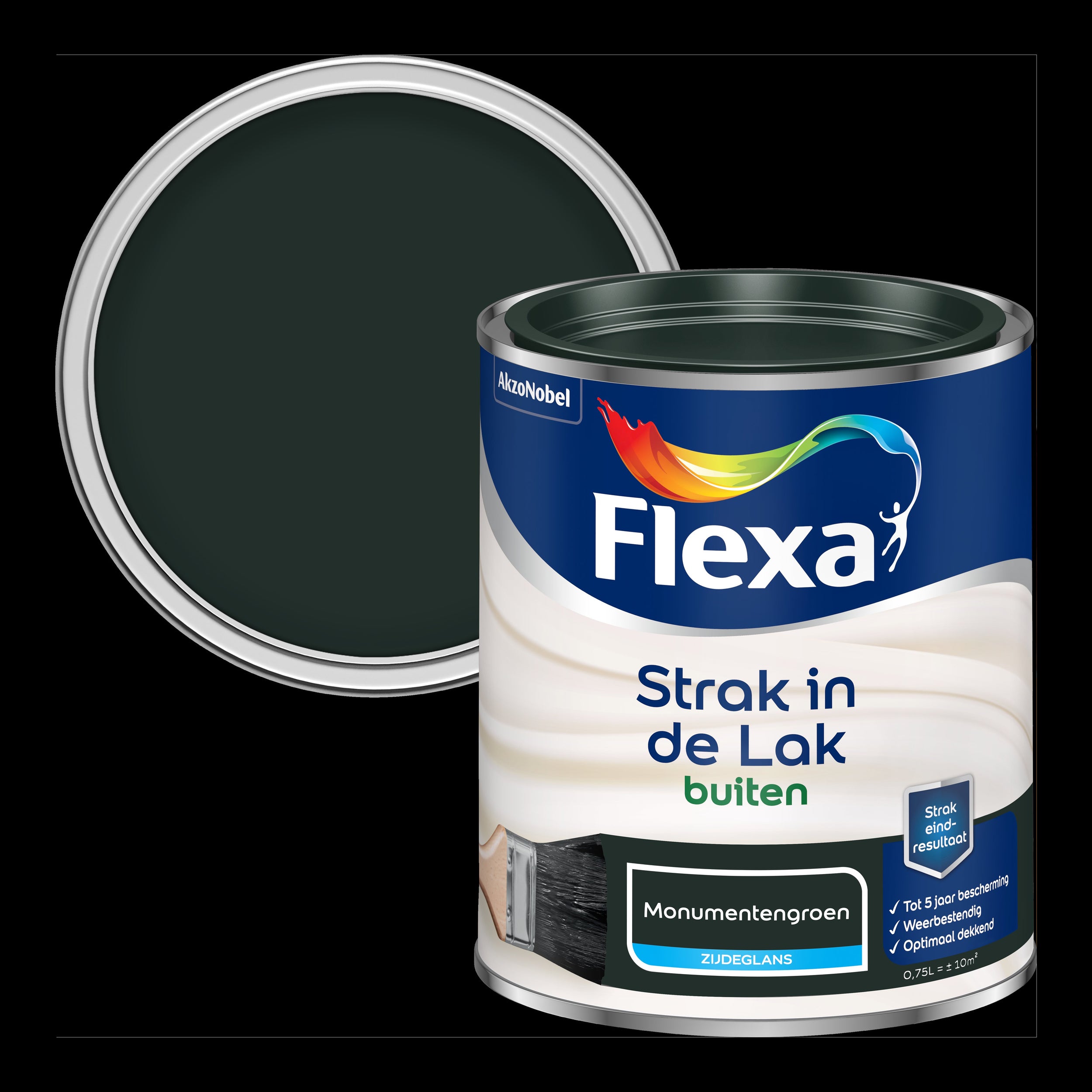 Flexa buitenlak Strak in de Lak zijdeglans monumentengroen 750ml