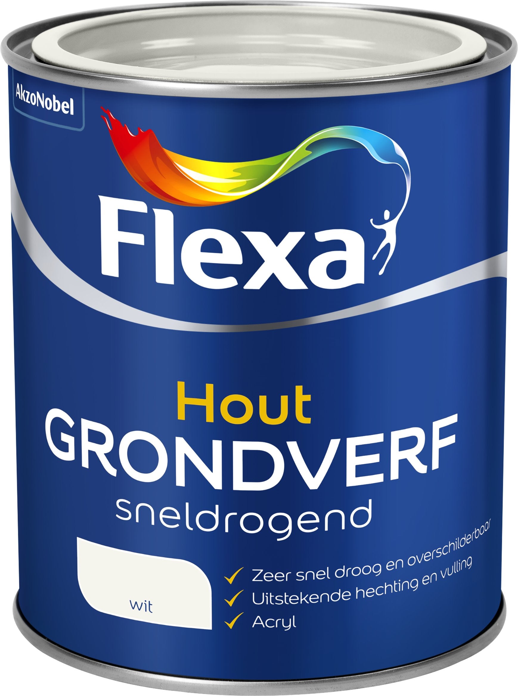 Flexa sneldrogende grondverf hout wit 750ml