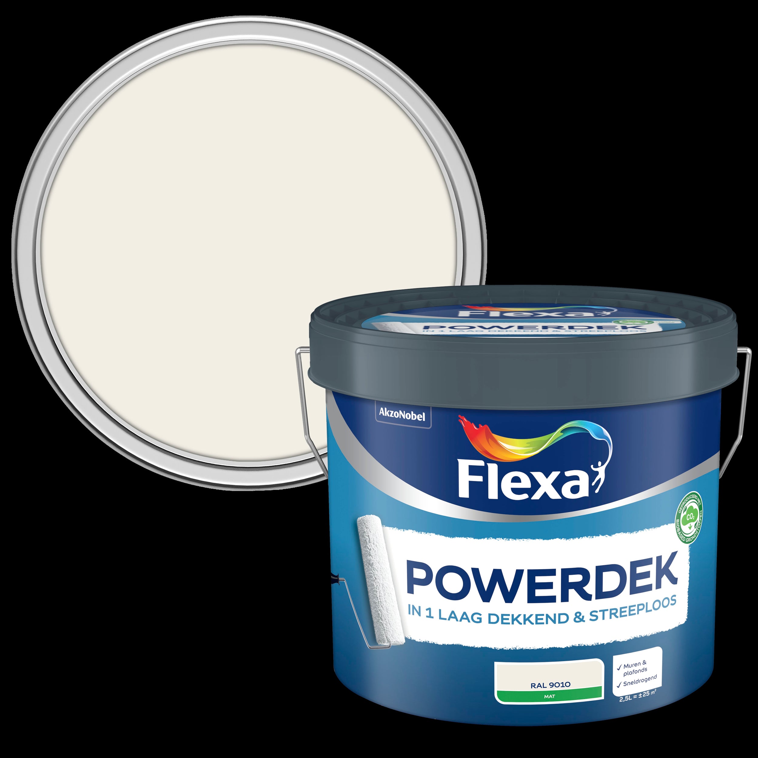 Flexa muurverf Powerdek Muren & Plafonds 9010 2,5L