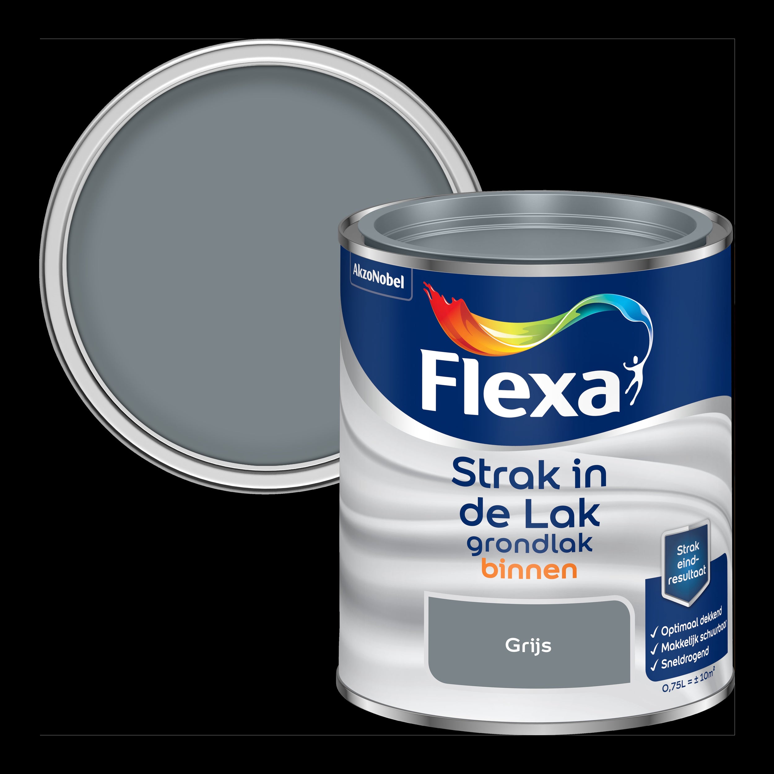 Flexa grondlak Strak in de Lak watergedragen grijs 750ml