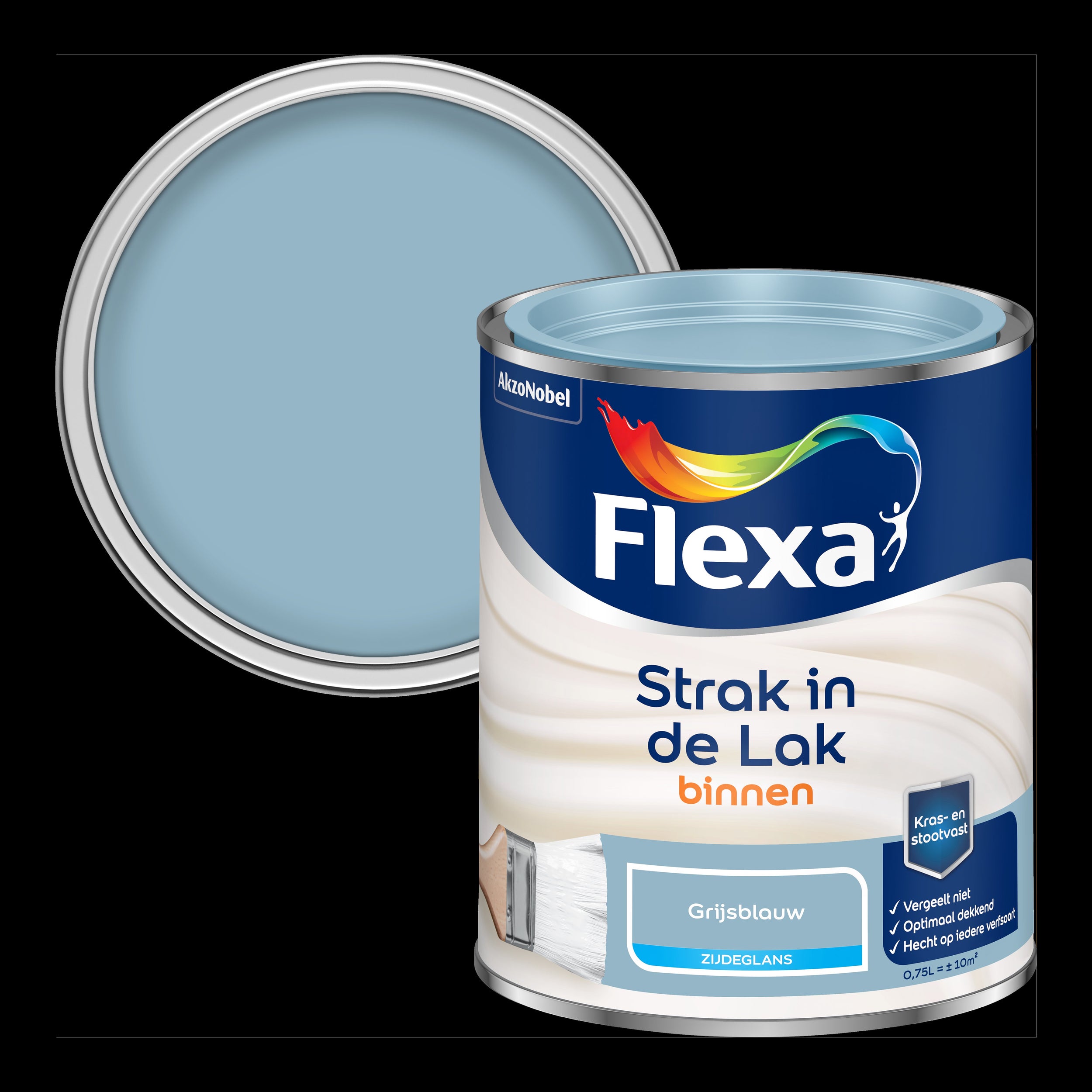 Flexa strak in de lak zijdeglans grijsblauw 750ml